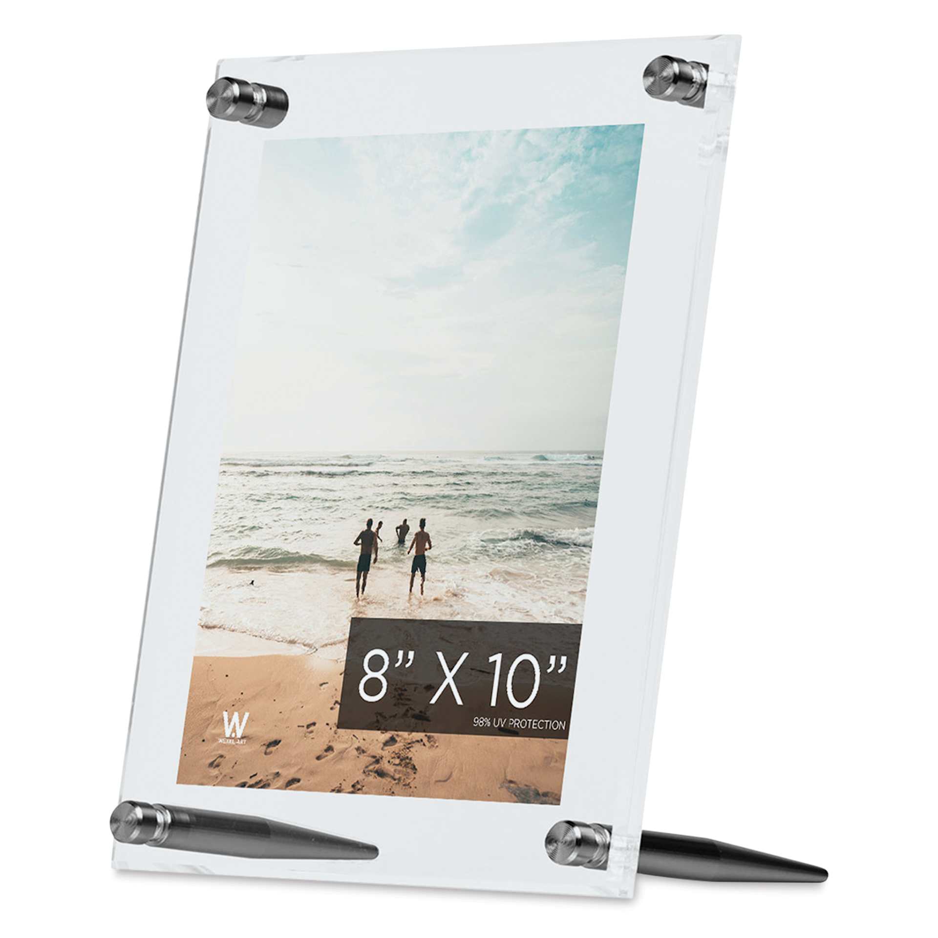 Wexel Art Acrylic Panel Frame - Tabletop, Graphite Hardware, 8" x 10", portrait