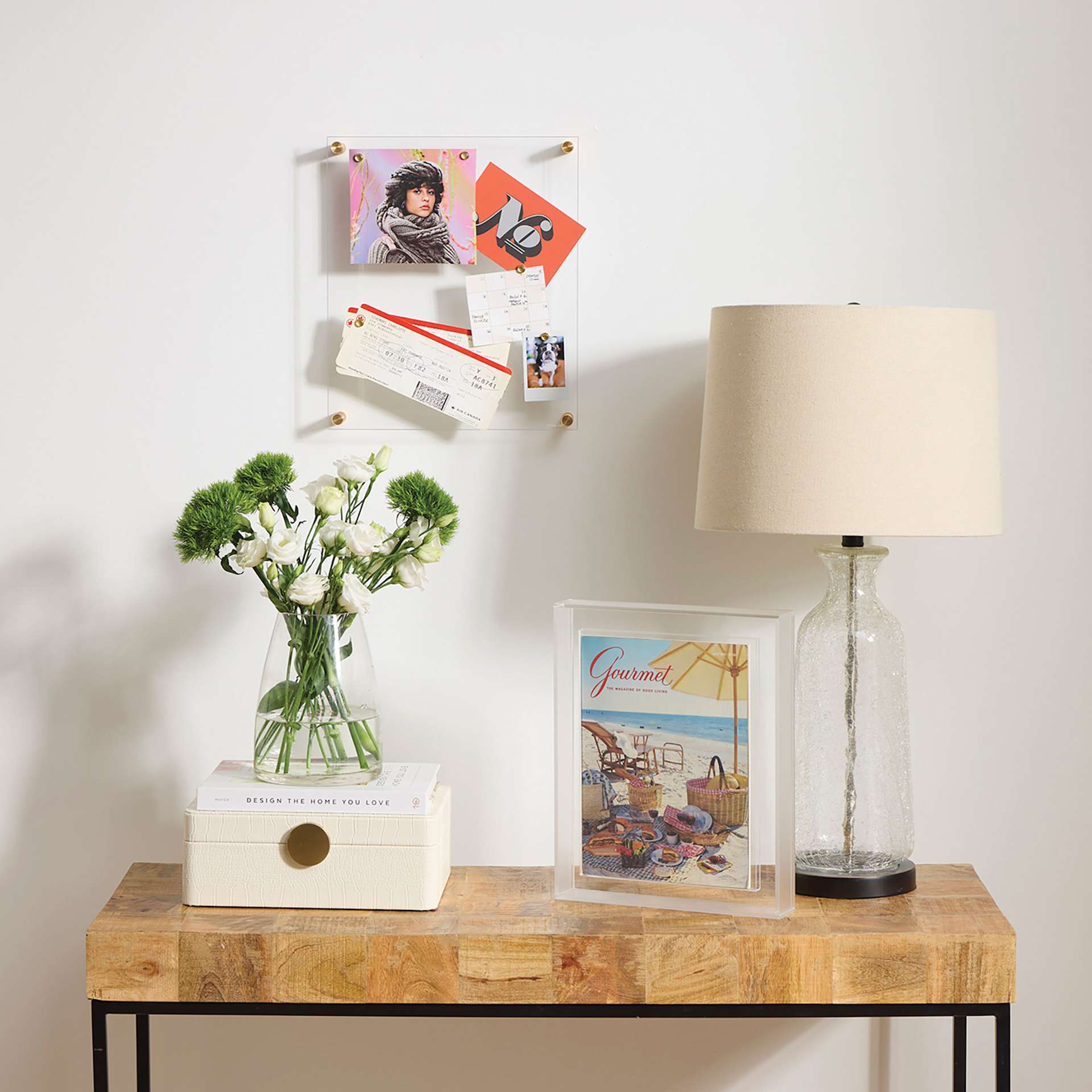 Wexel Art Easy Change Memo Board  - 12" x 14", Gold Hardware, ins tudio