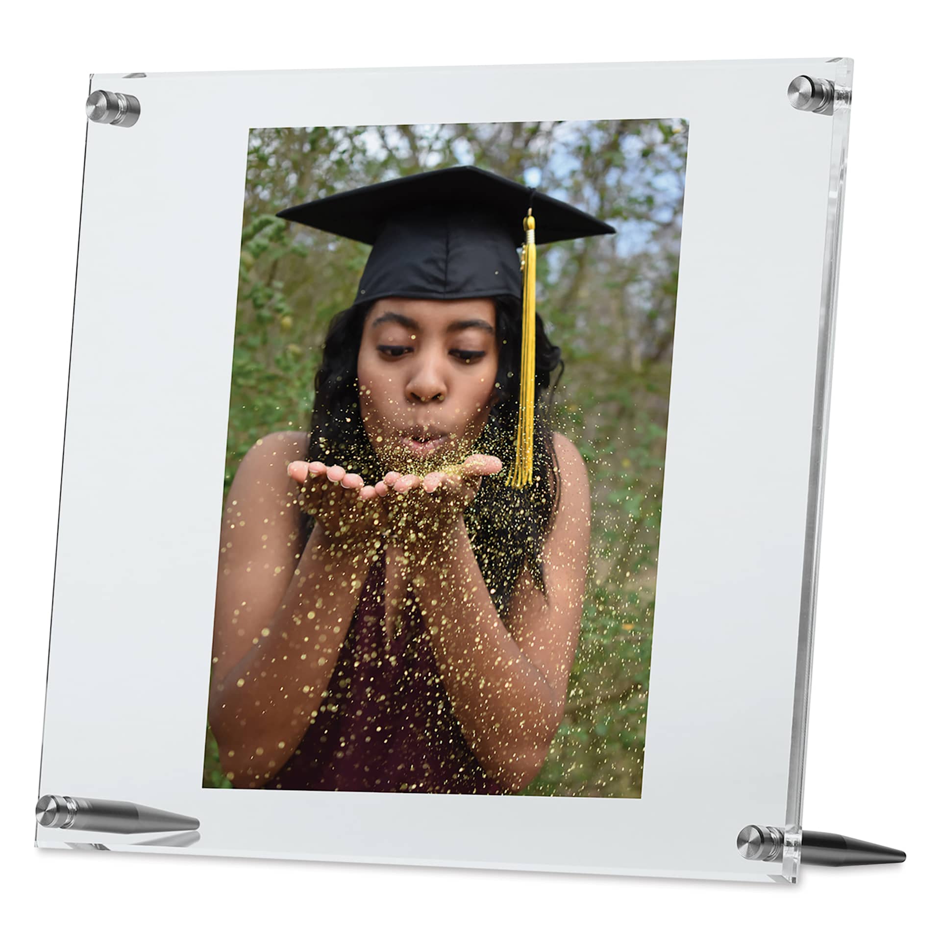 Wexel Art Acrylic Panel Frame - Tabletop, Silver Hardware, 9" x 12", portrait