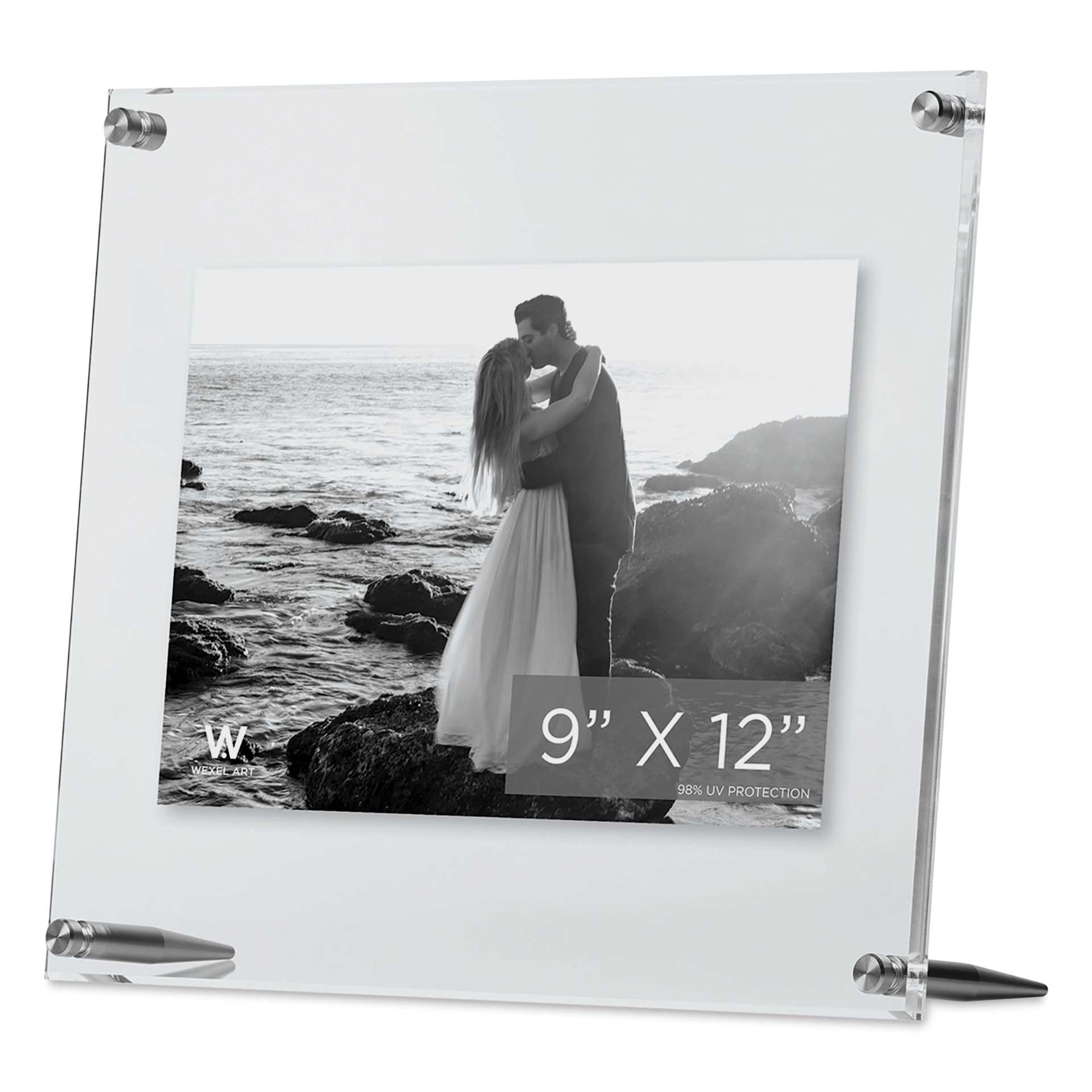 Wexel Art Acrylic Panel Frame - Tabletop, Silver Hardware, 9" x 12"