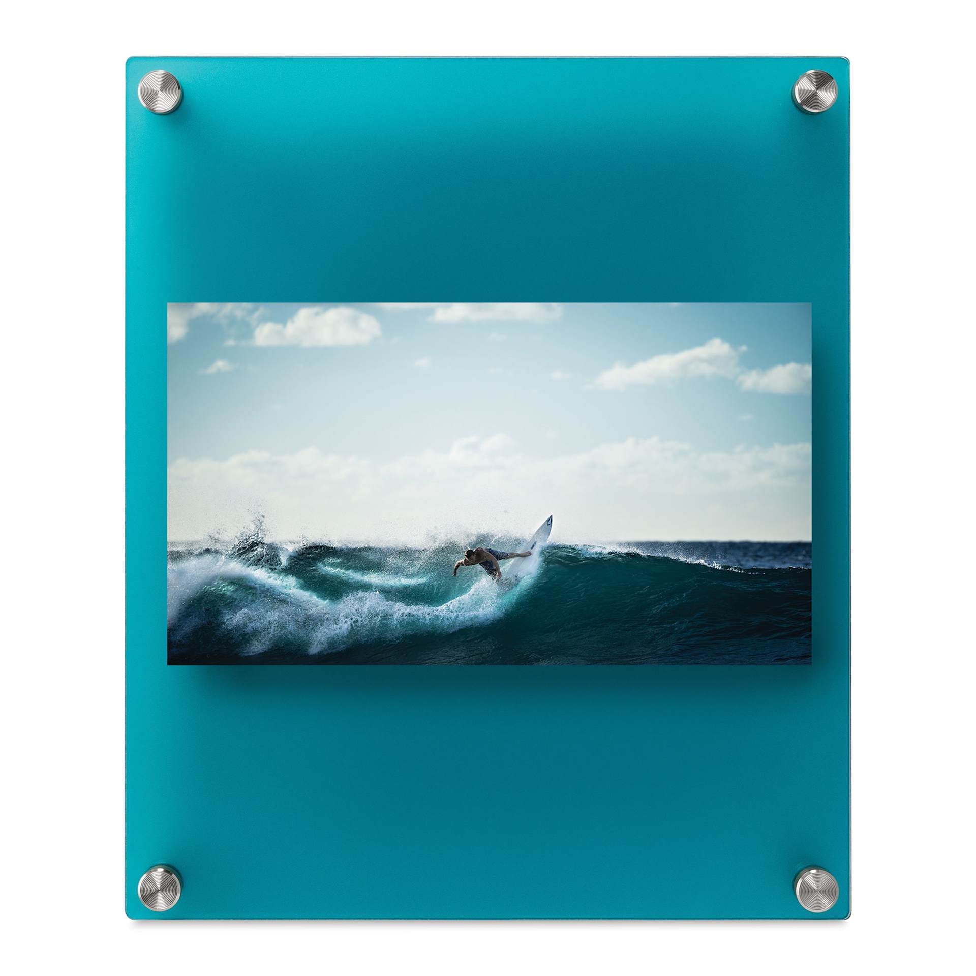 Wexel Art Double Panel Jewel Tone Acrylic Frame - Teal Topaz with Silver Hardware, 10" x 12" (Front view) Wexel Art Double Panel Jewel Tone Acrylic Frame - Teal Topaz with Silver Hardware, 10" x 12" (Front view)
