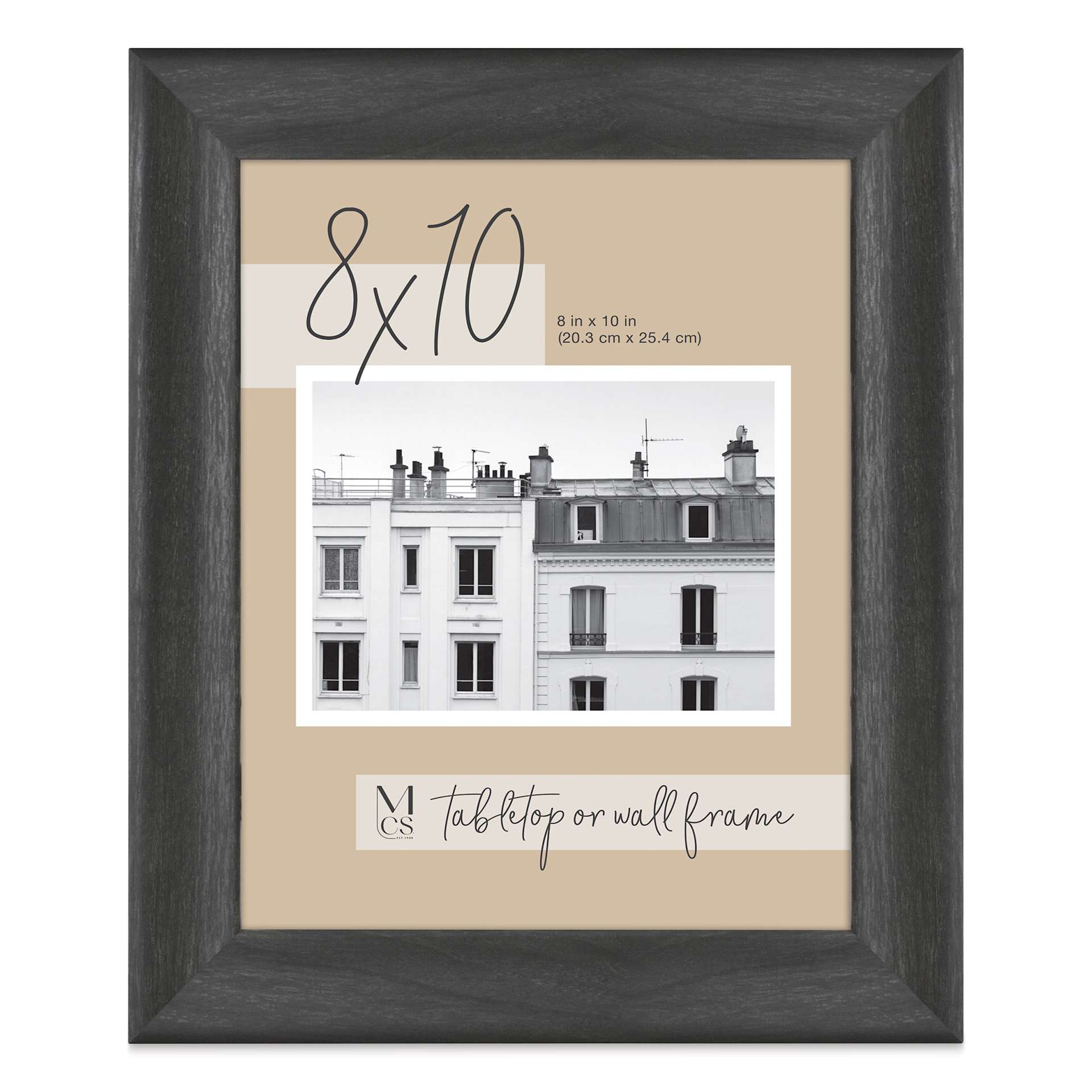 MCS Classic Edge Frame - 8" x 10", Black, with Easel Back