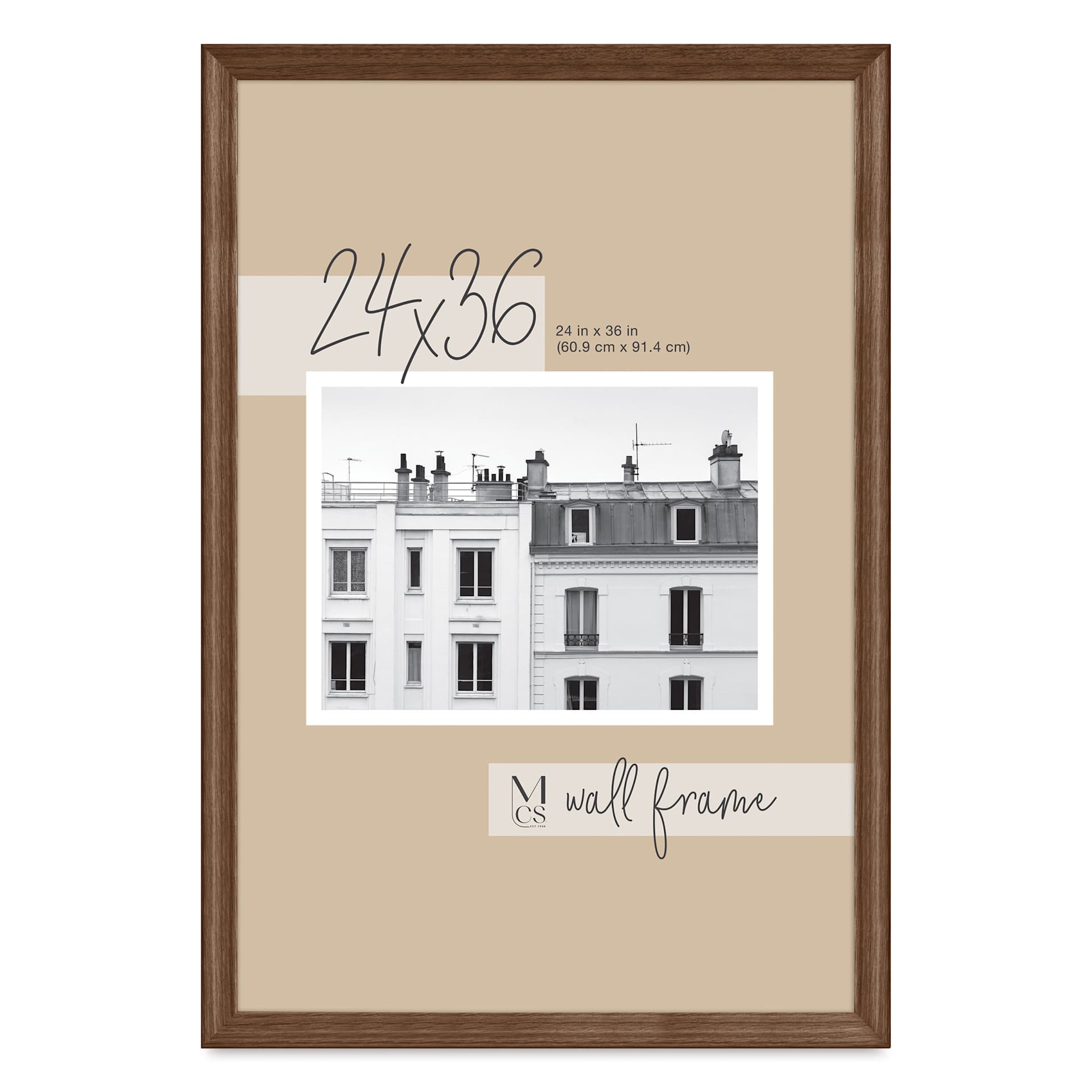 MCS Classic Edge Frame - 24" x 36" Walnut