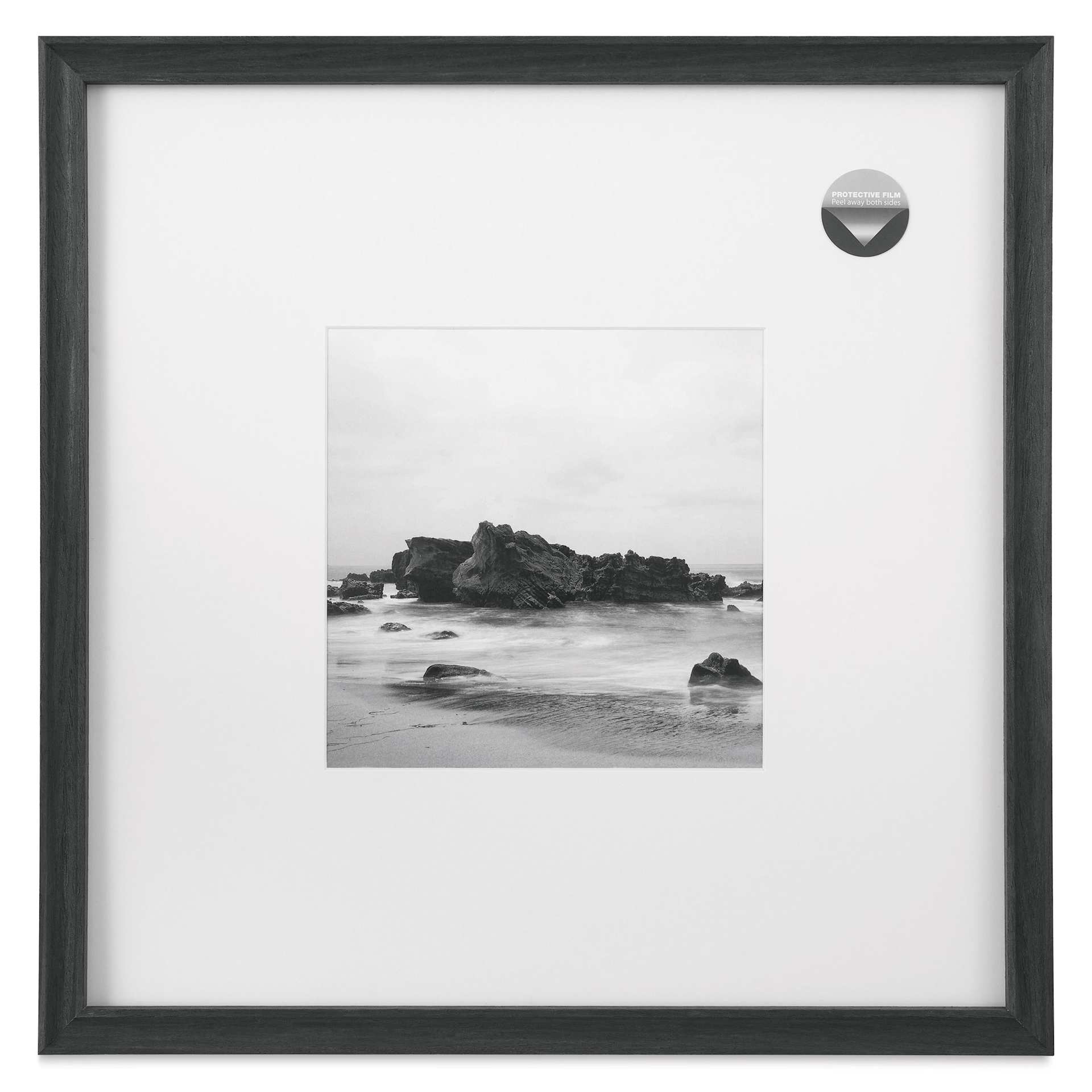Blick Theo Frame with Mat - Charcoal, 16" x 16" front
