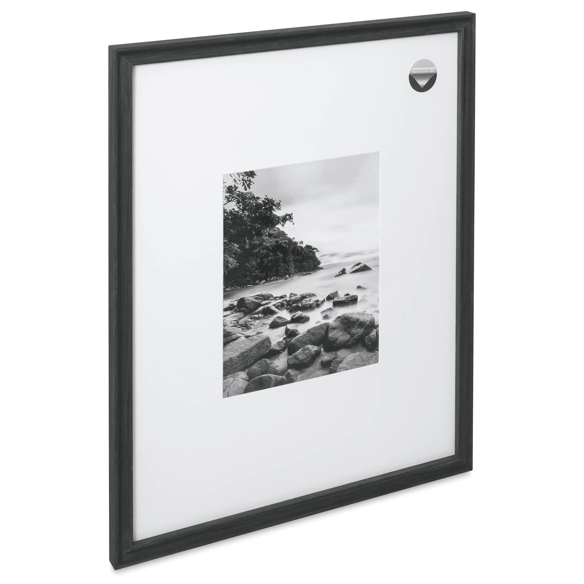 Blick Theo Frame with Mat - Charcoal, 16" x 20" angled