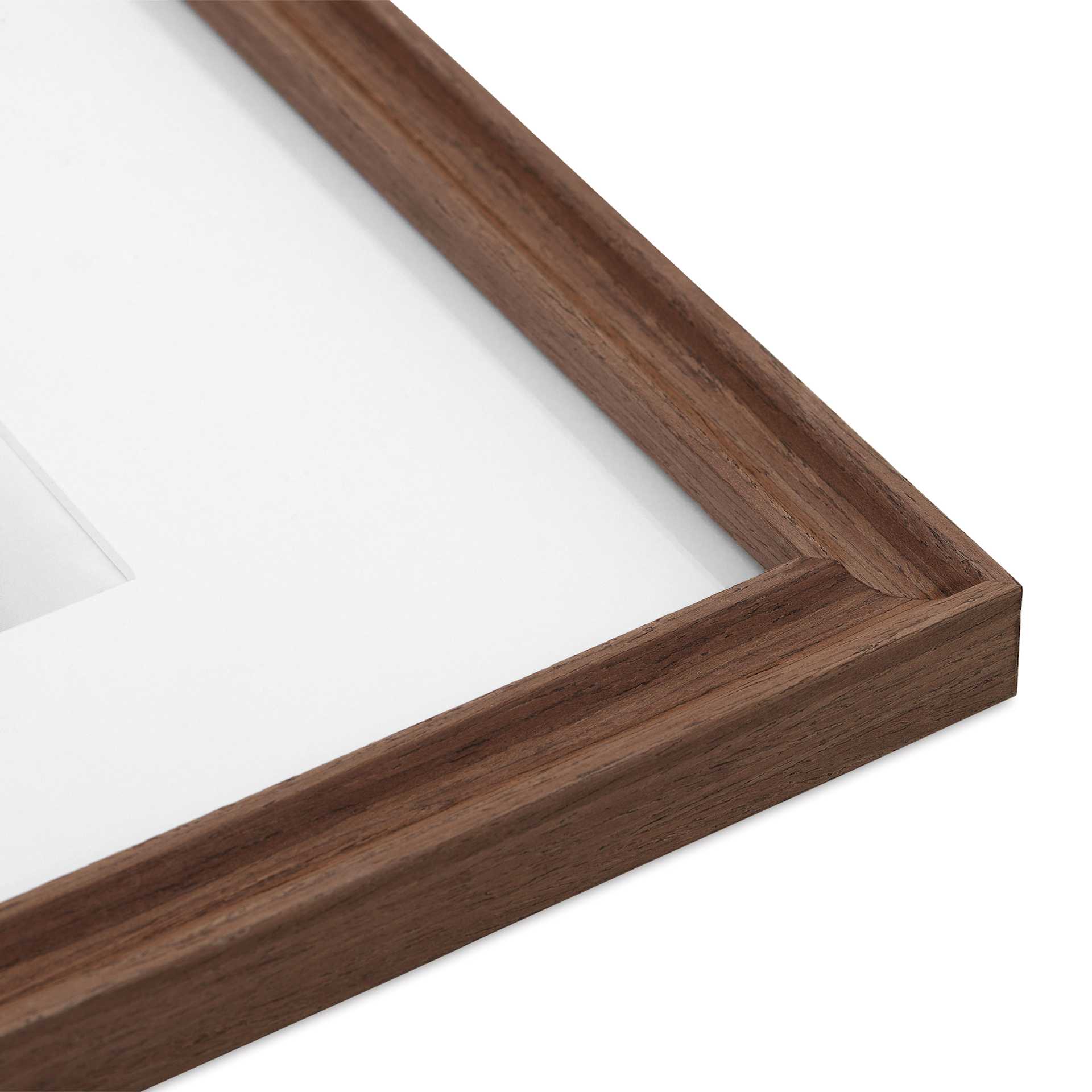 Blick Theo Frame with Mat - Walnut close-up of corner