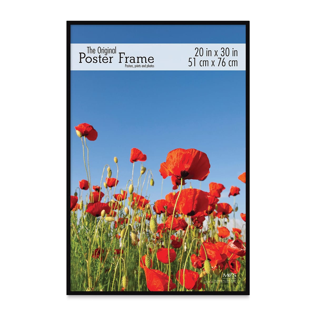 MCS Large Format Gloss Poster Frame - 20" x 30" x 5/32", Black