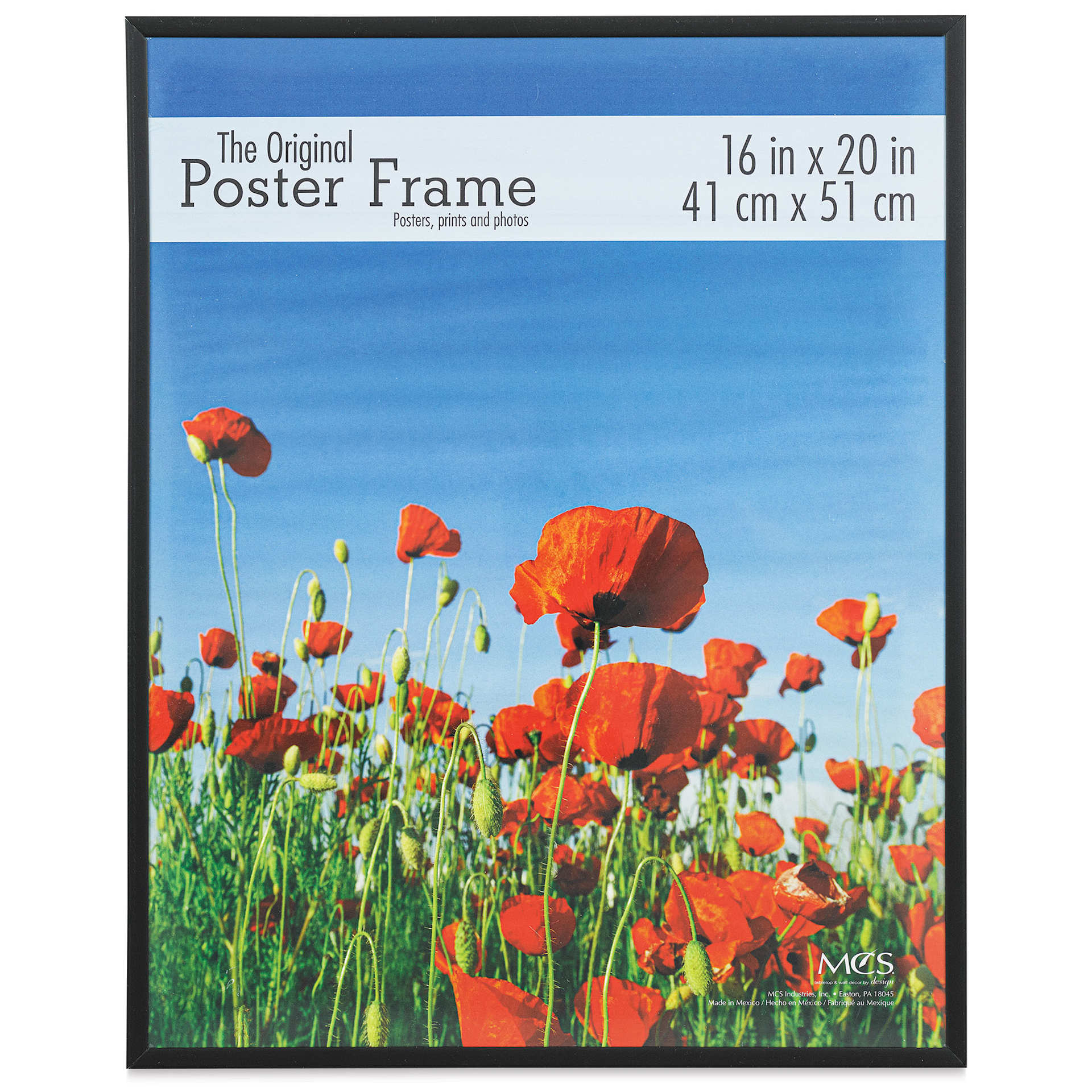 MCS Large Format Gloss Poster Frame - 16" x 20" x 5/32", Black