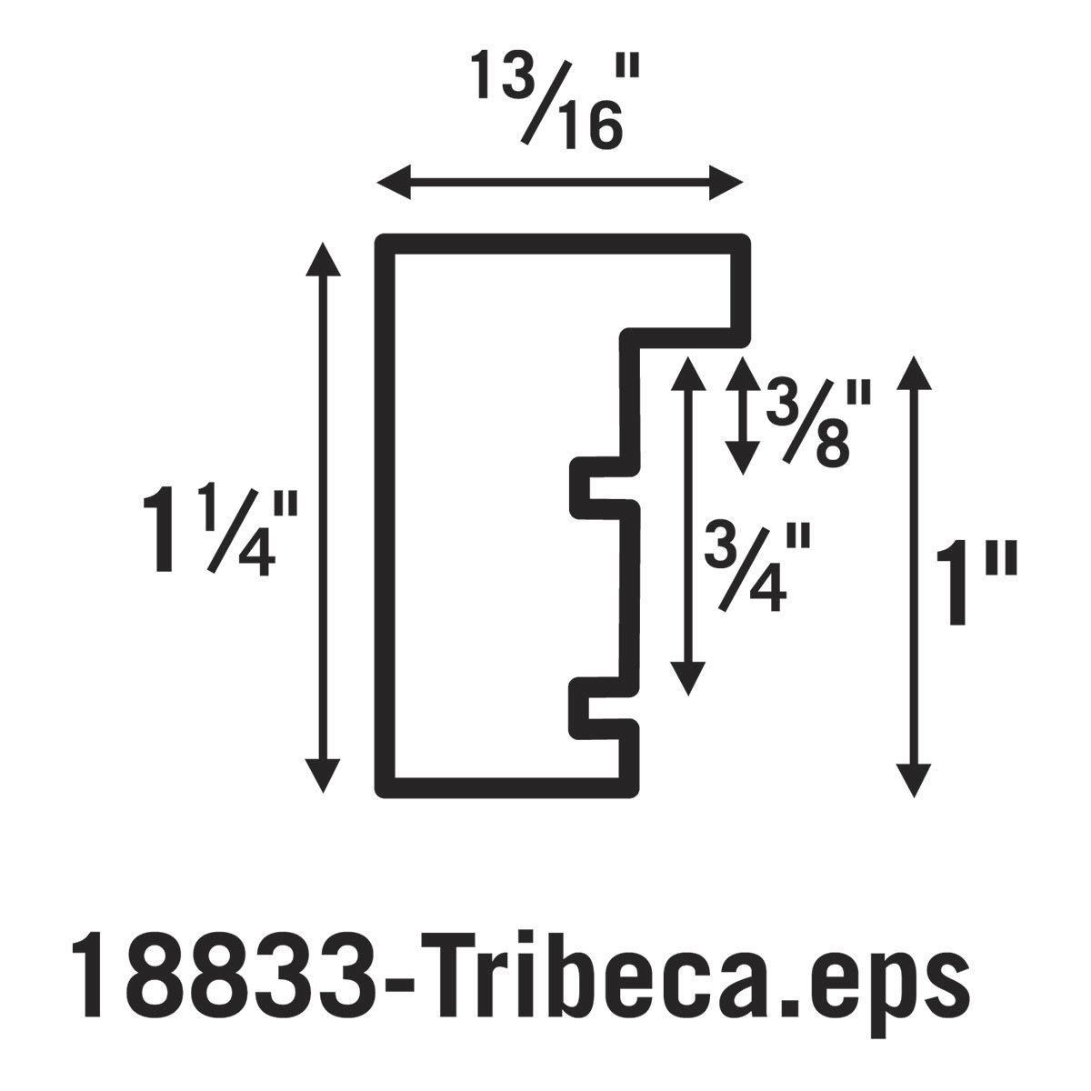 Nielsen Bainbridge Tribeca - Diagram showing Frame Dimensions