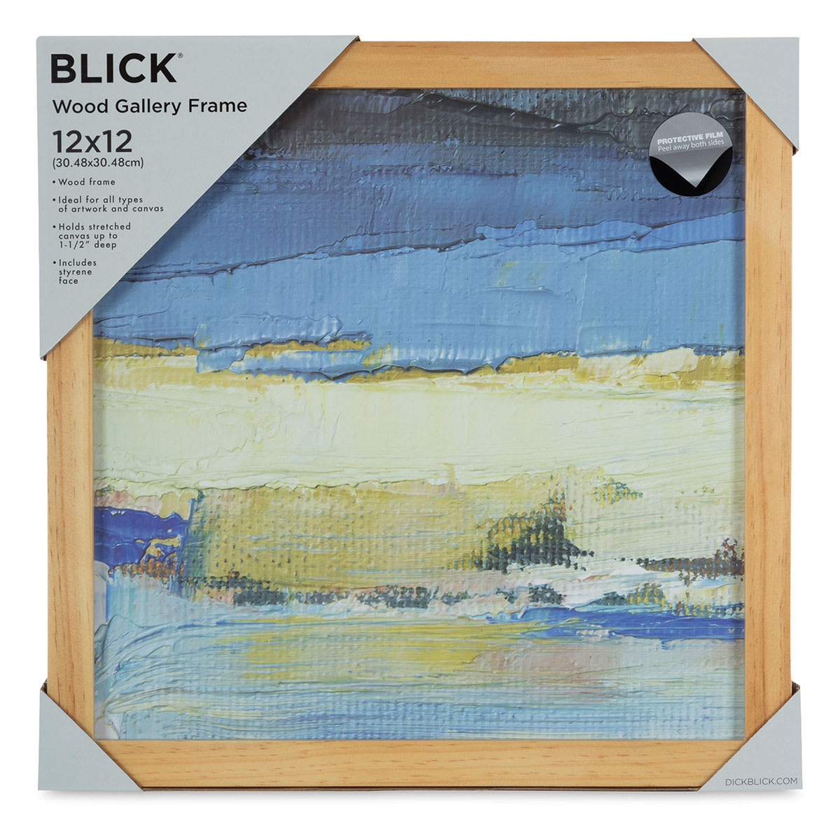 Blick Wood Gallery Frame - Natural, 12" x 12" in packaging