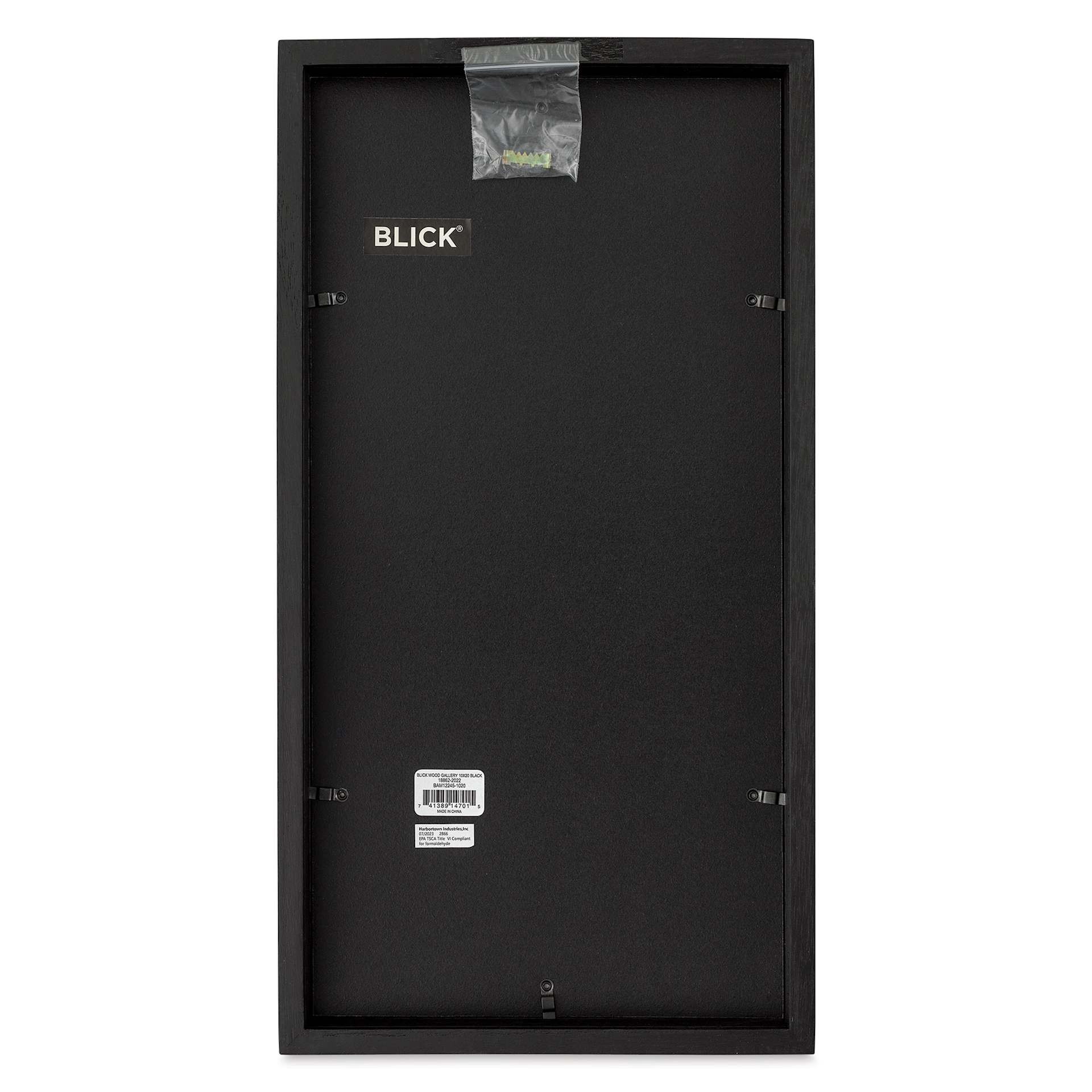 Blick Wood Gallery Frame - Black, 10" x 20" back of frame
