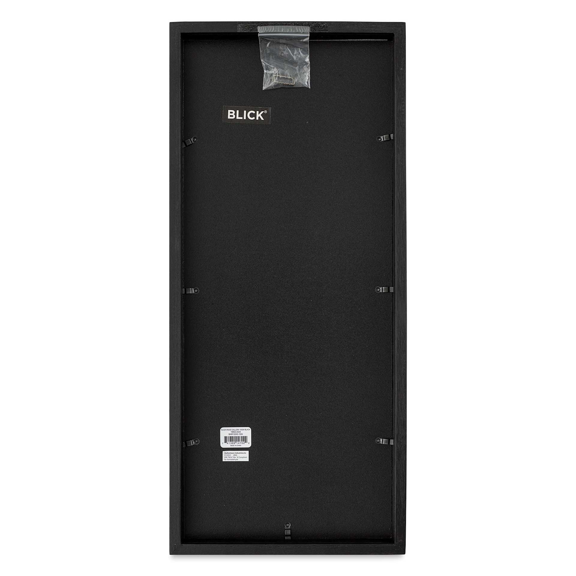 Blick Wood Gallery Frame - Black, 10" x 24" back of frame