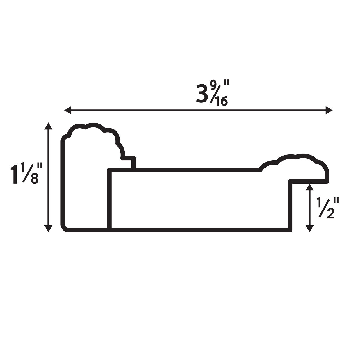Blick Concerto Wood Frames - diagram showing dimensions of frames