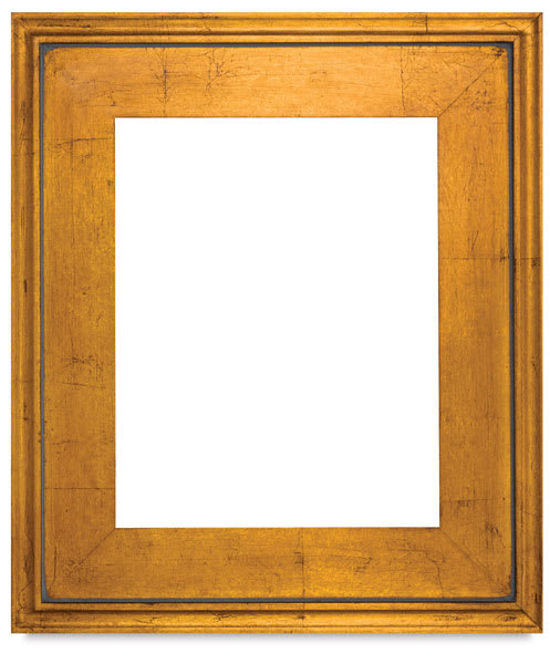 Simplon Econo Wood Frame - Front view of empty Gold Leaf Frame with Red Trim