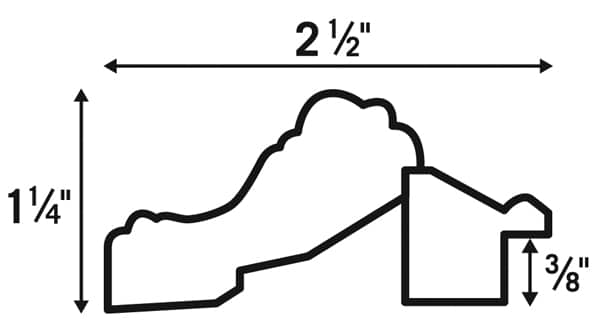 Blick Driftwood Frames with Wood Liner - Diagram showing dimensions of frame