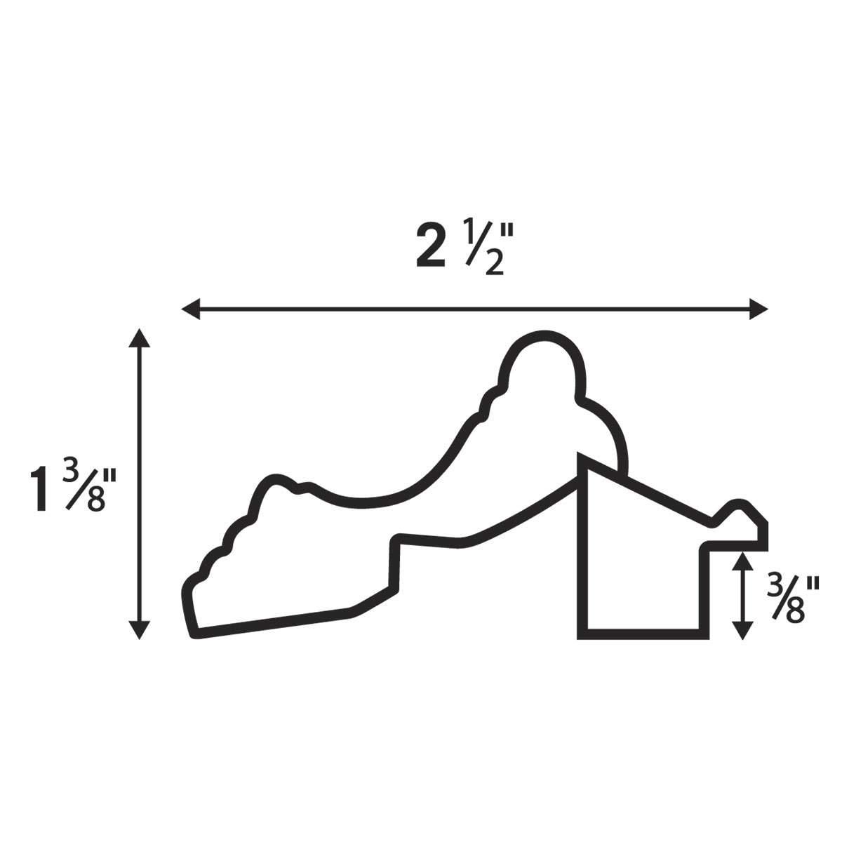 Classique Wood Frame - Drawing showing dimensions of frame