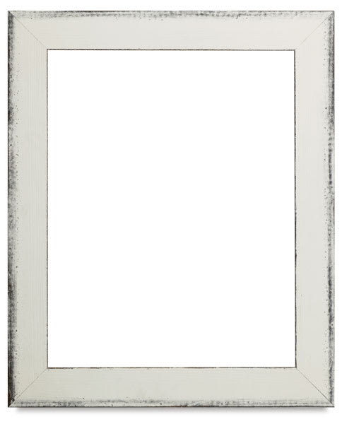 Blick Sierra Wood Frames - Front view of Aged White Wood Frame

