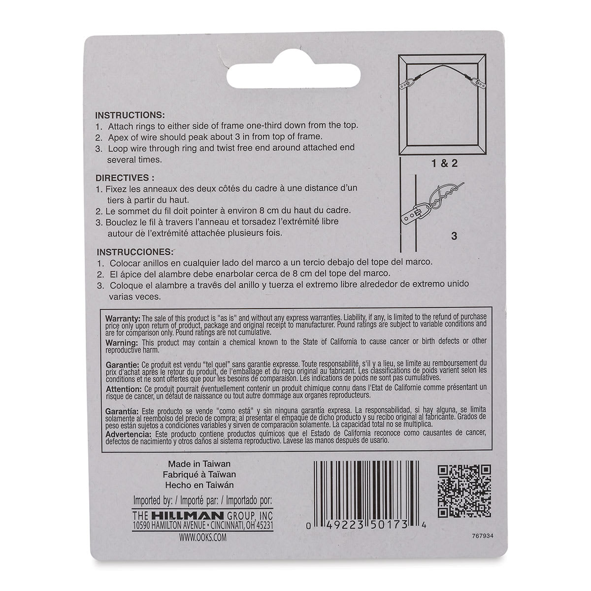 OOK Framer's Pro Wire - 30 lb (back of packaging)