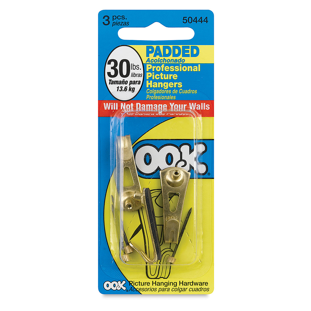 OOK Padded Hanger Pack - 30 lb Capacity, Pkg of 3