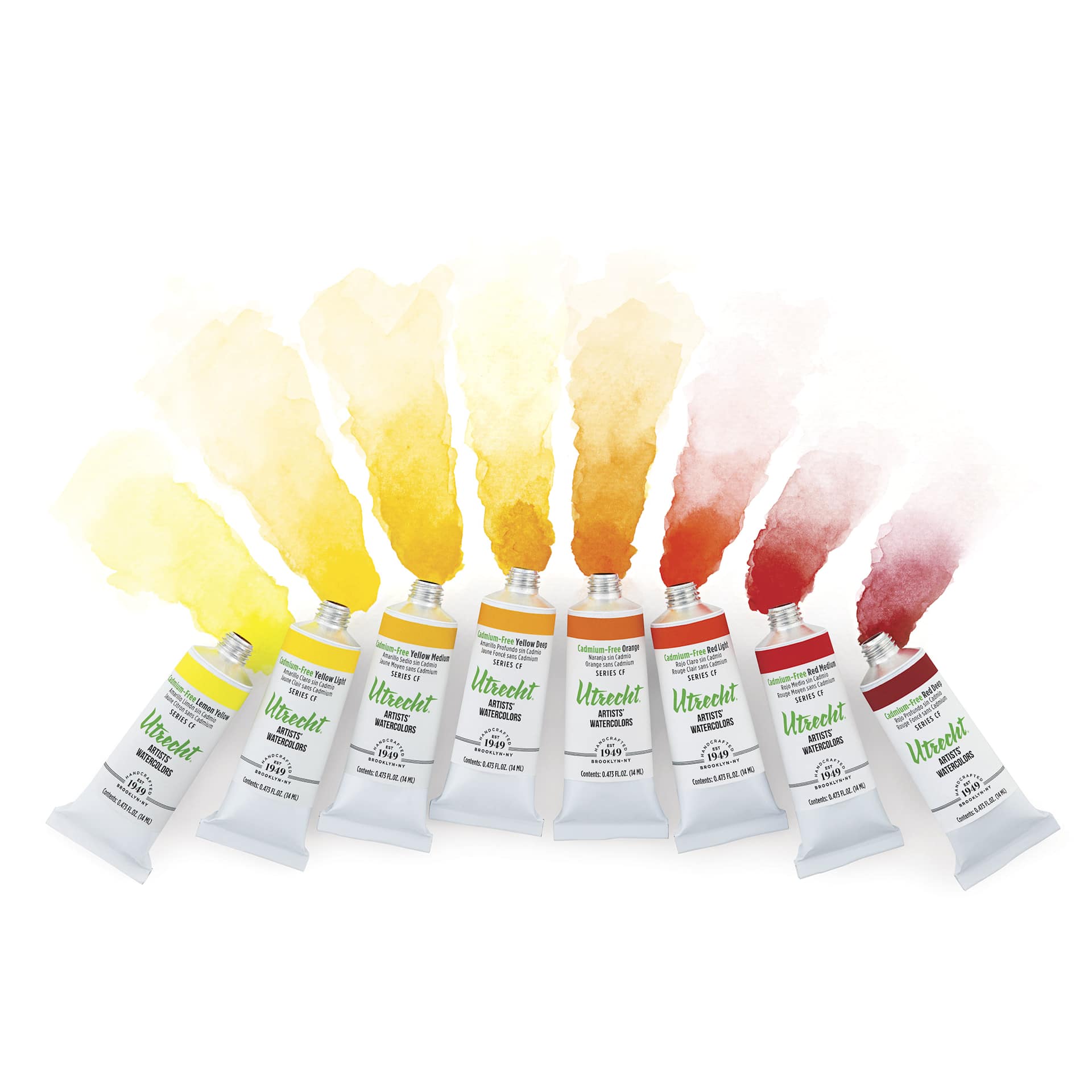 Utrecht Cadmium-Free Artists' Watercolor Tubes, tubes and swatches