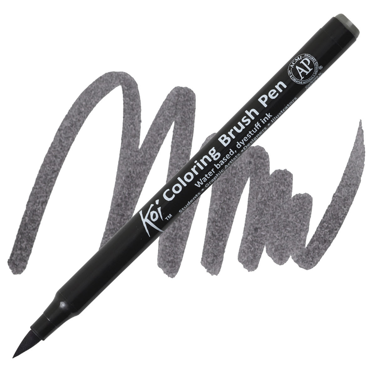 Sakura Koi Coloring Brush Pen - Dark Warm Gray pen and swatch