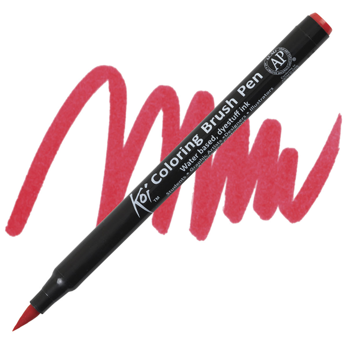 Sakura Koi Coloring Brush Pen - Vermilion pen and swatch