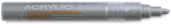 Montana Acrylic Marker - 2 mm Tip, Outline Silver (Metallic)