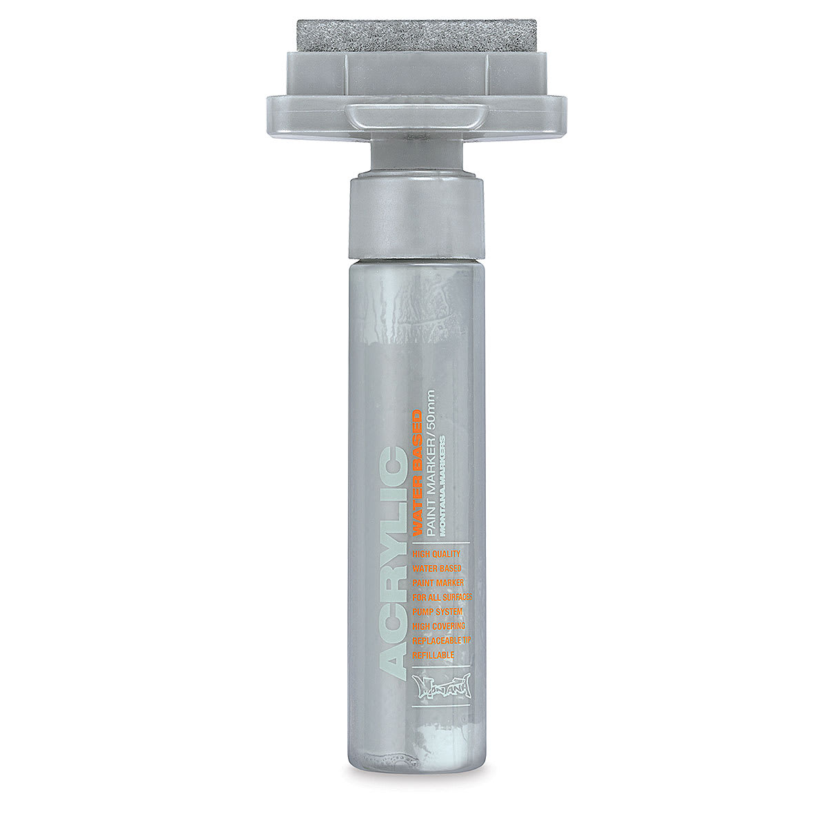 Montana Acrylic Marker - 50 mm Tip, Outline Silver (Metallic)