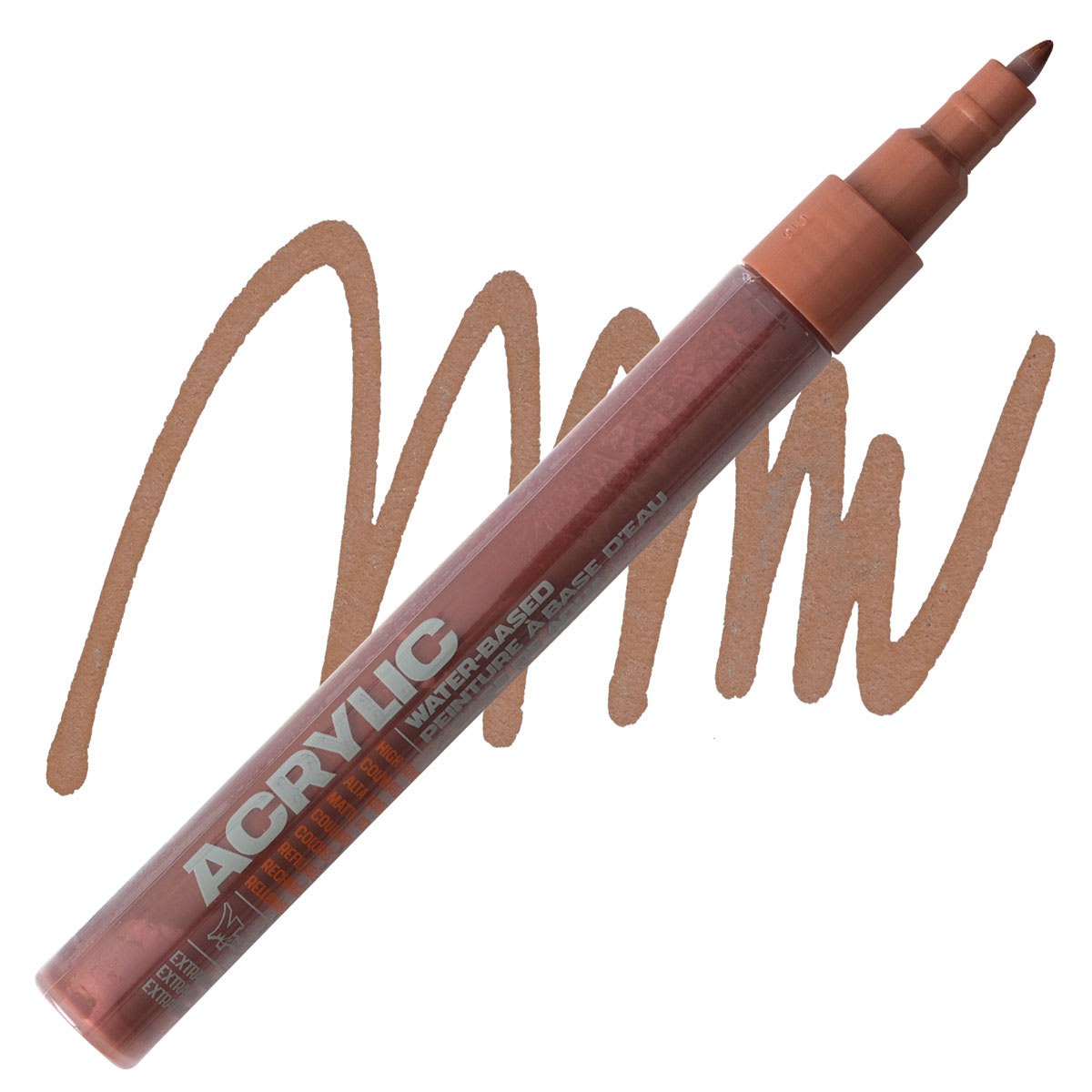 Montana Acrylic Marker - 0.7 mm, Matte Copper marker and swatch