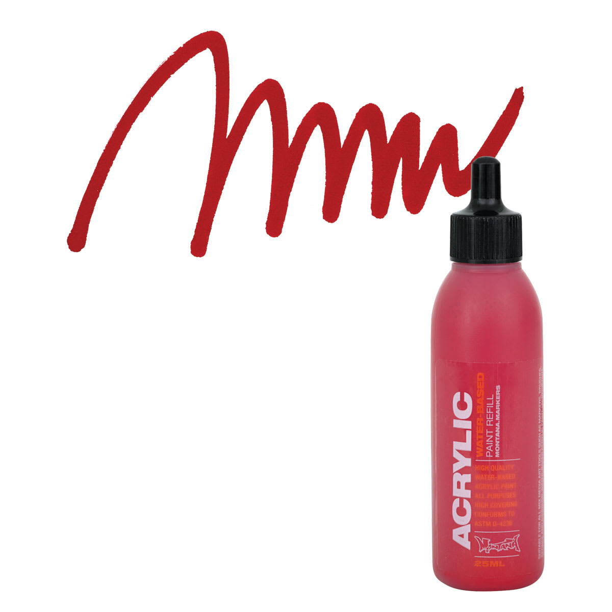 Montana Acrylic Marker Refill - 25 ml , Shock KENT Blood Red, Refill and swatch