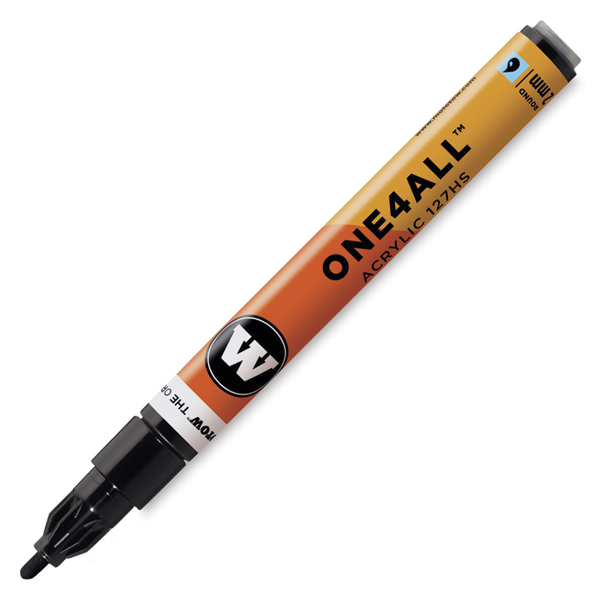 Molotow One4All Acrylic Marker - 2 mm Tip, Signal Black, Bullet Tip