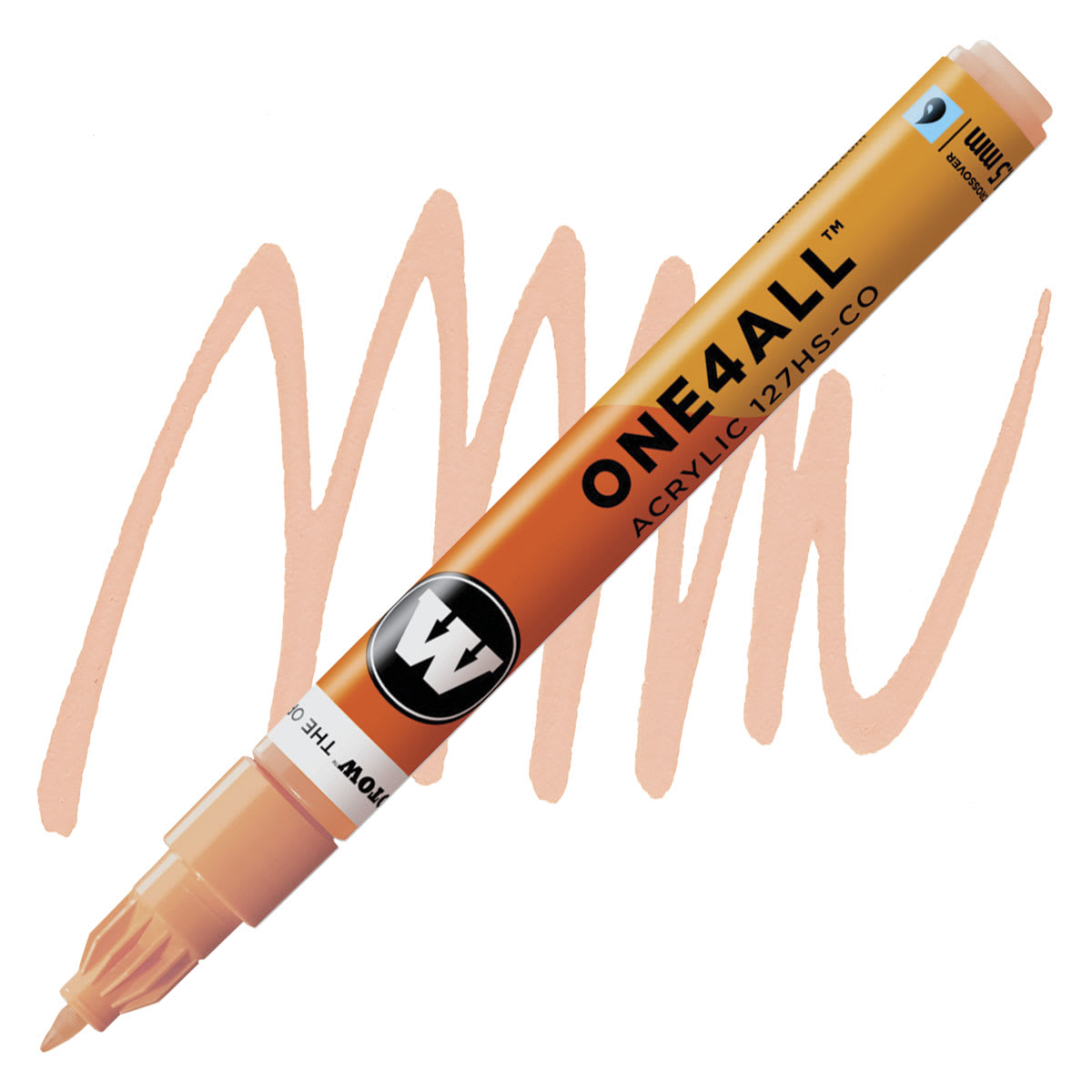 Molotow One4All Acrylic Marker - 1.5 mm Tip, Peach Pastel marker and swatch