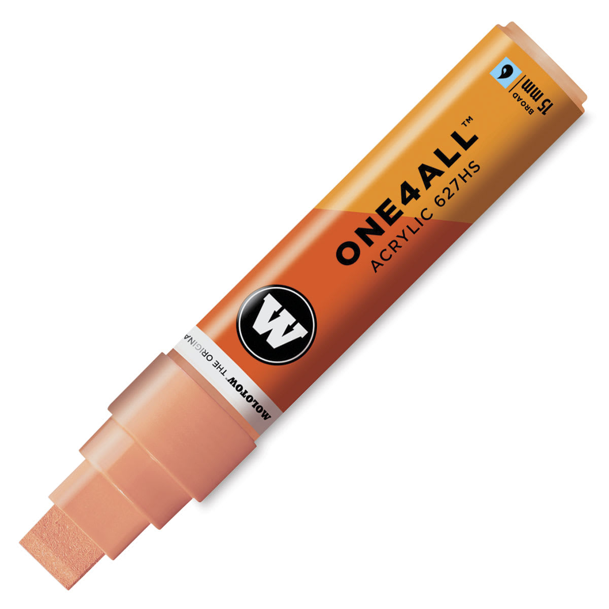 Molotow One4All Acrylic Marker - 15 mm Tip , Peach Pastel, Square Tip (swatch and marker)