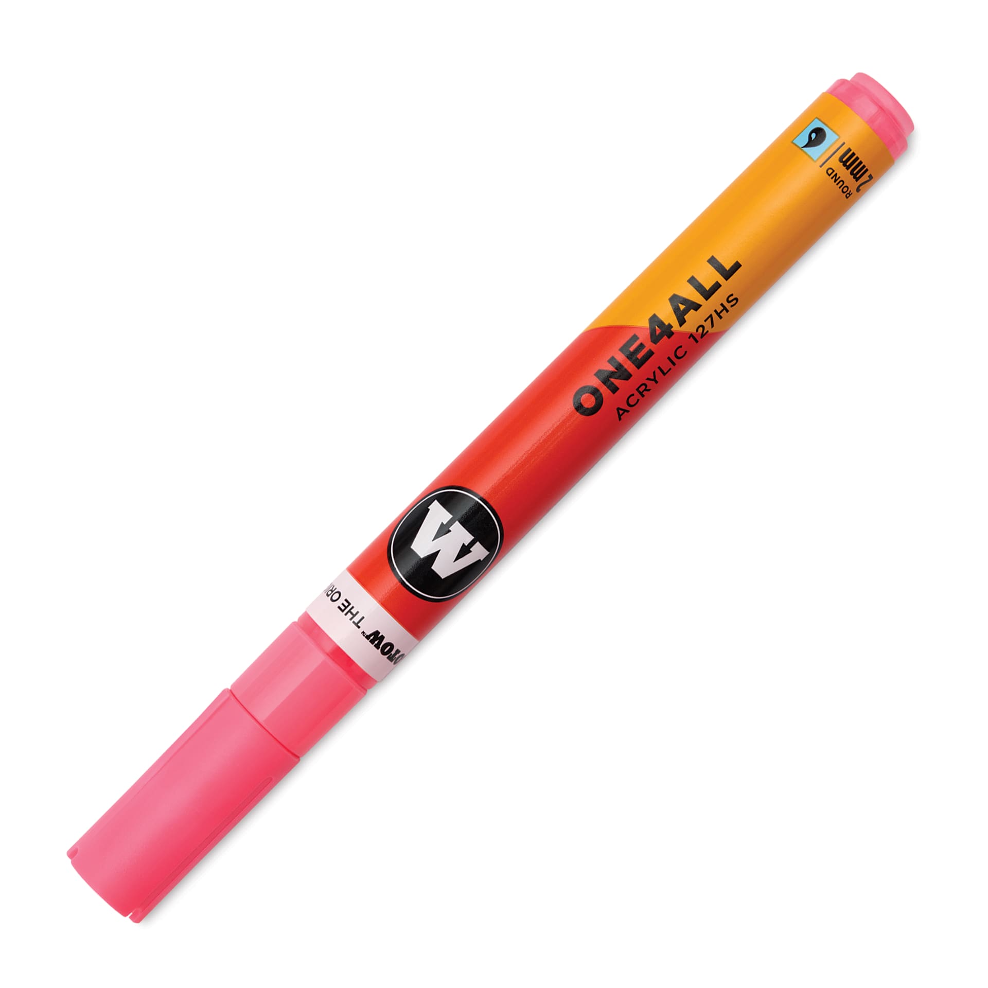 Molotow One4All Acrylic Marker - 2 mm Tip, Neon Red Flowers, Bullet Tip, cap on