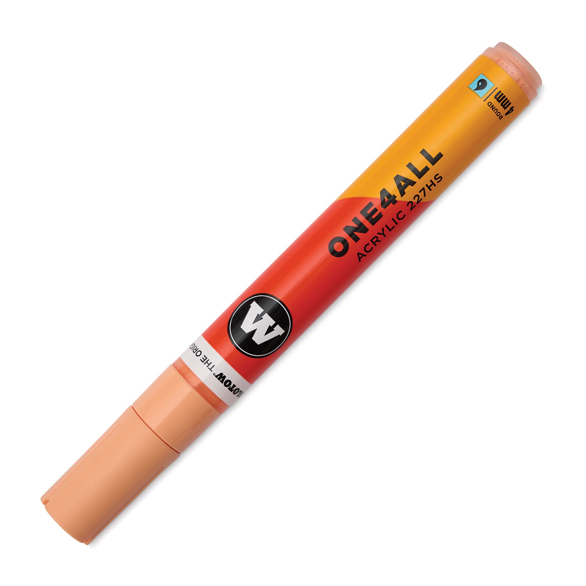 Molotow One4All Acrylic Marker - 4 mm Tip, Goldfish, Bullet Tip, cap on