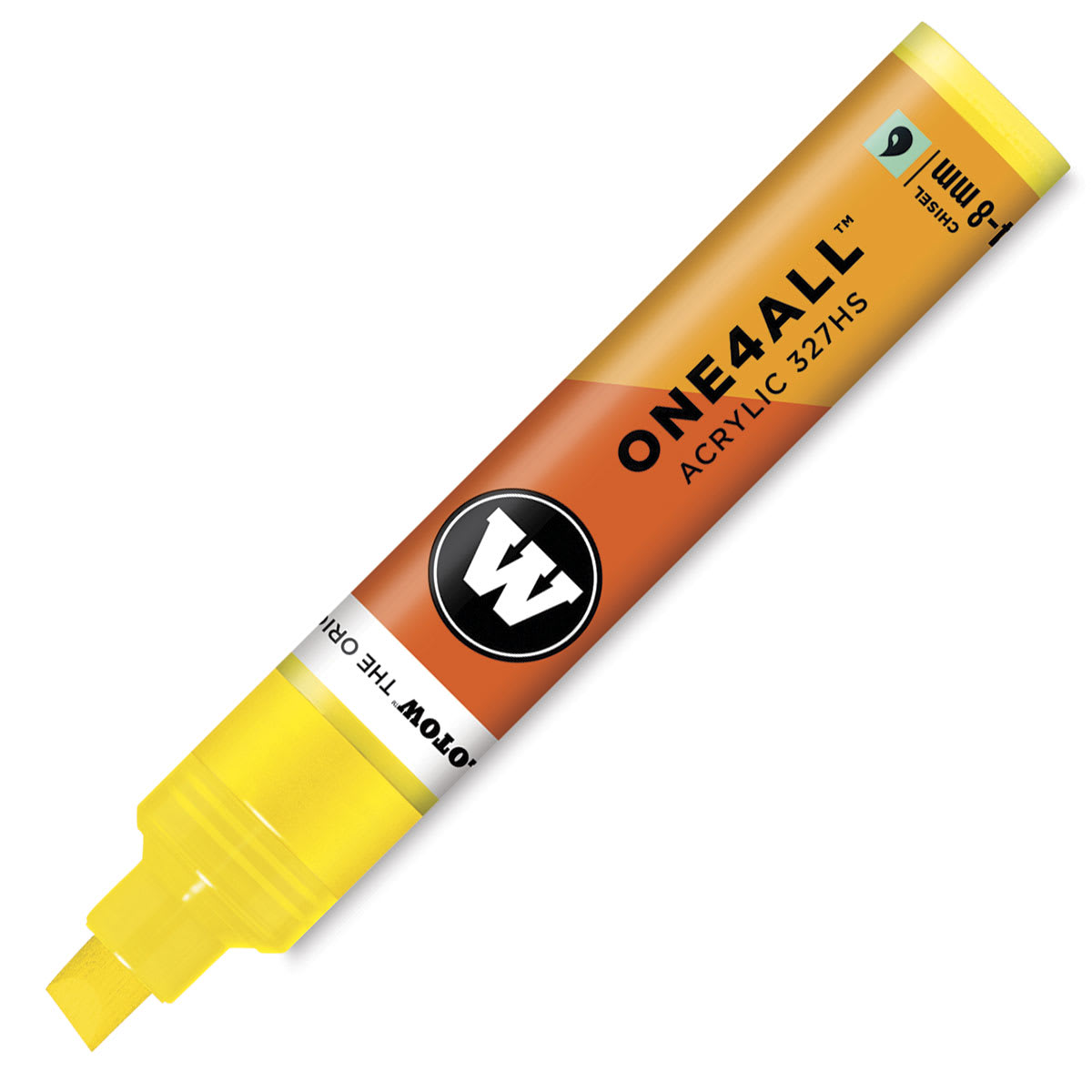 Molotow One4All Acrylic Marker - 4–8 mm Tip , Zinc Yellow, Chisel Tip