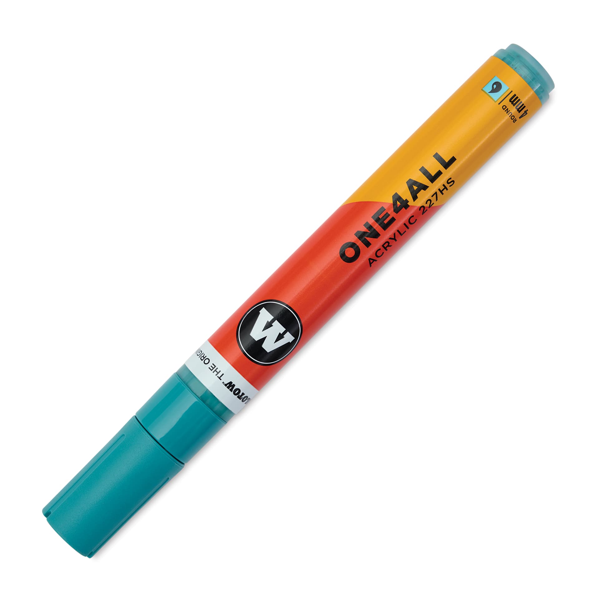 Molotow One4All Acrylic Marker - 4 mm Tip, Olympia Blue, Bullet Tip, cap on