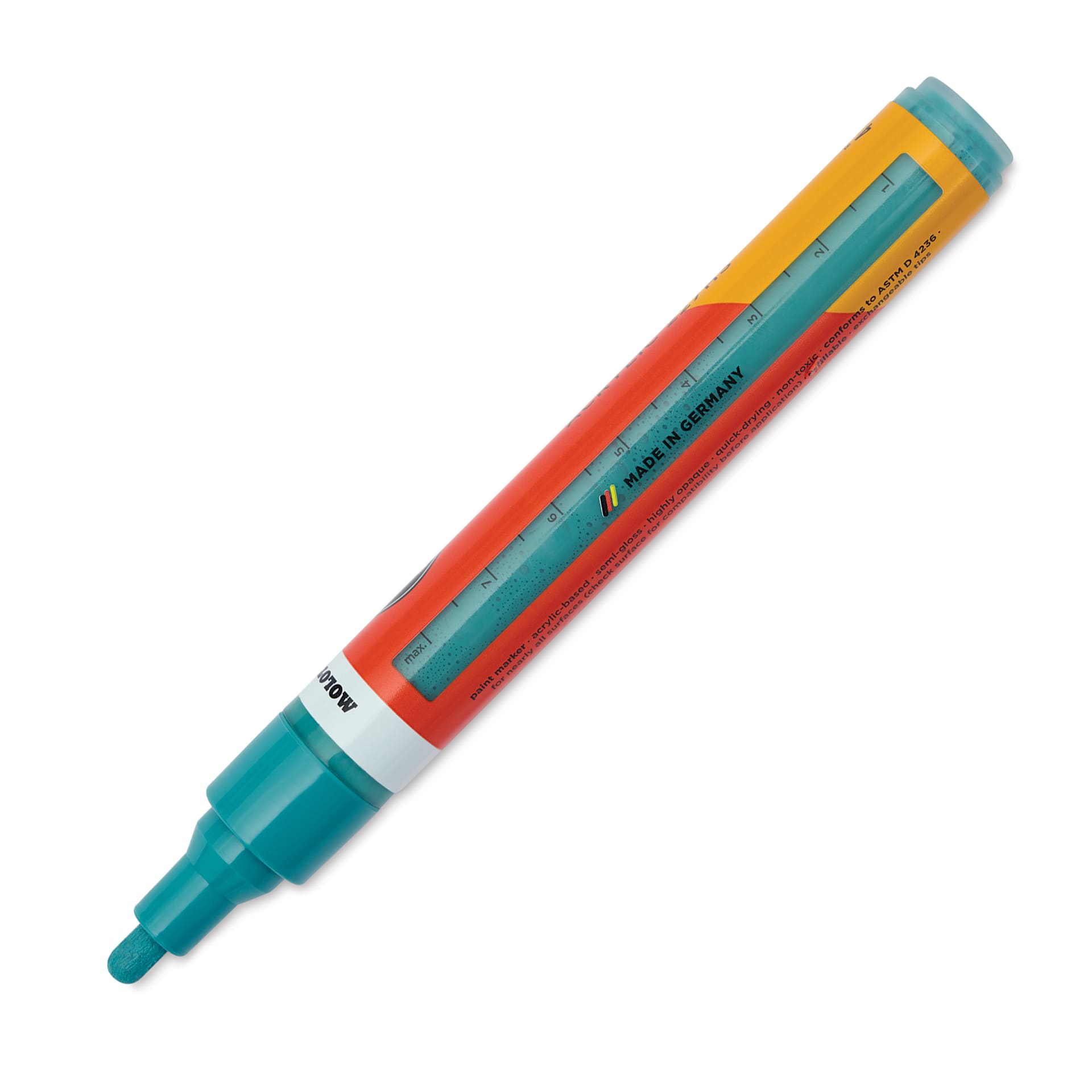 Molotow One4All Acrylic Marker - 4 mm Tip, Olympia Blue, Bullet Tip, marker barrel