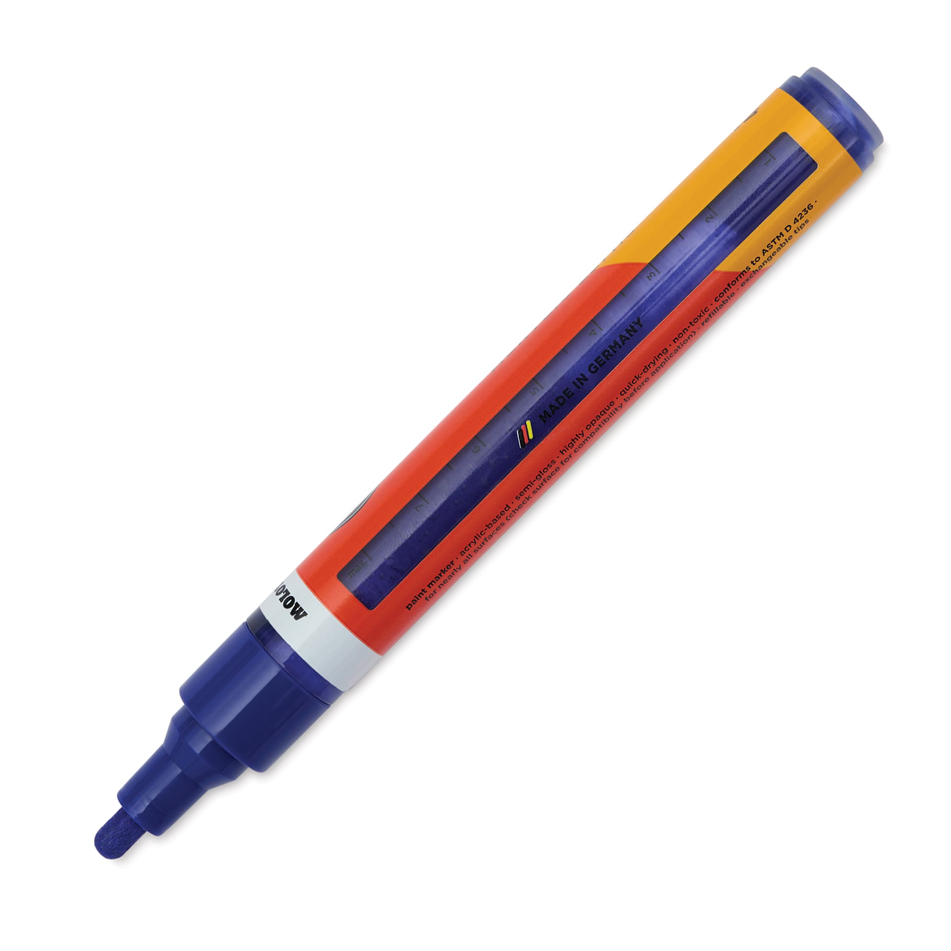 Molotow One4All Acrylic Marker - 4 mm Tip, Night Blue, Bullet Tip, marker barrel