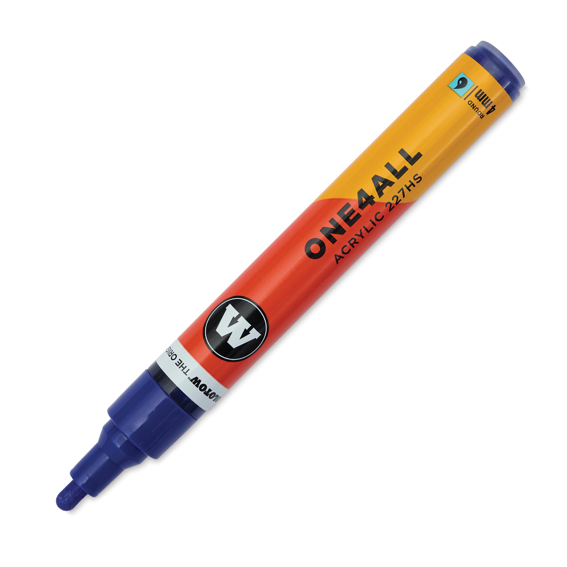 Molotow One4All Acrylic Marker - 4 mm Tip, Night Blue, Bullet Tip, cap off