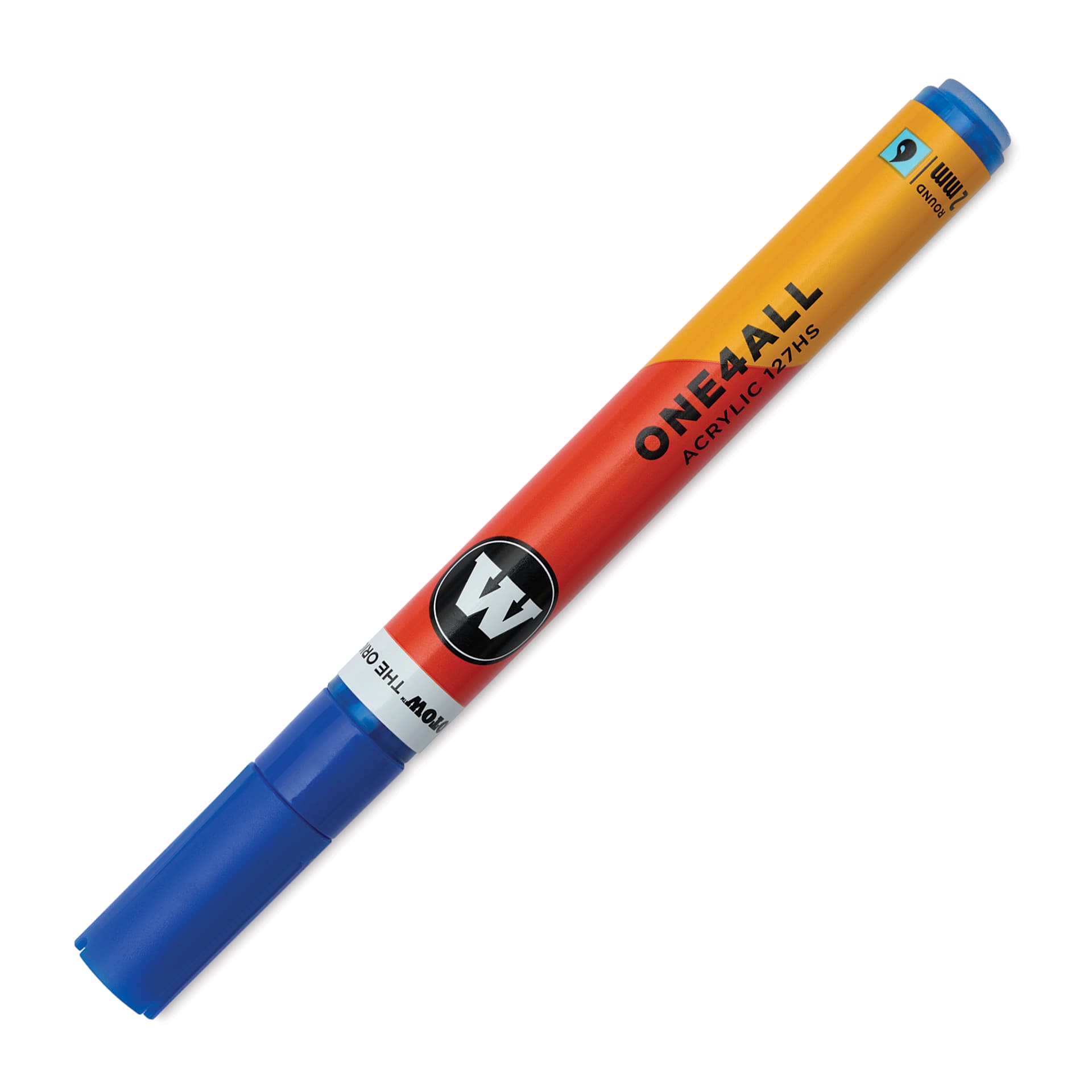 Molotow One4All Acrylic Marker - 2 mm Tip, Ultramarine, Bullet Tip, cap on