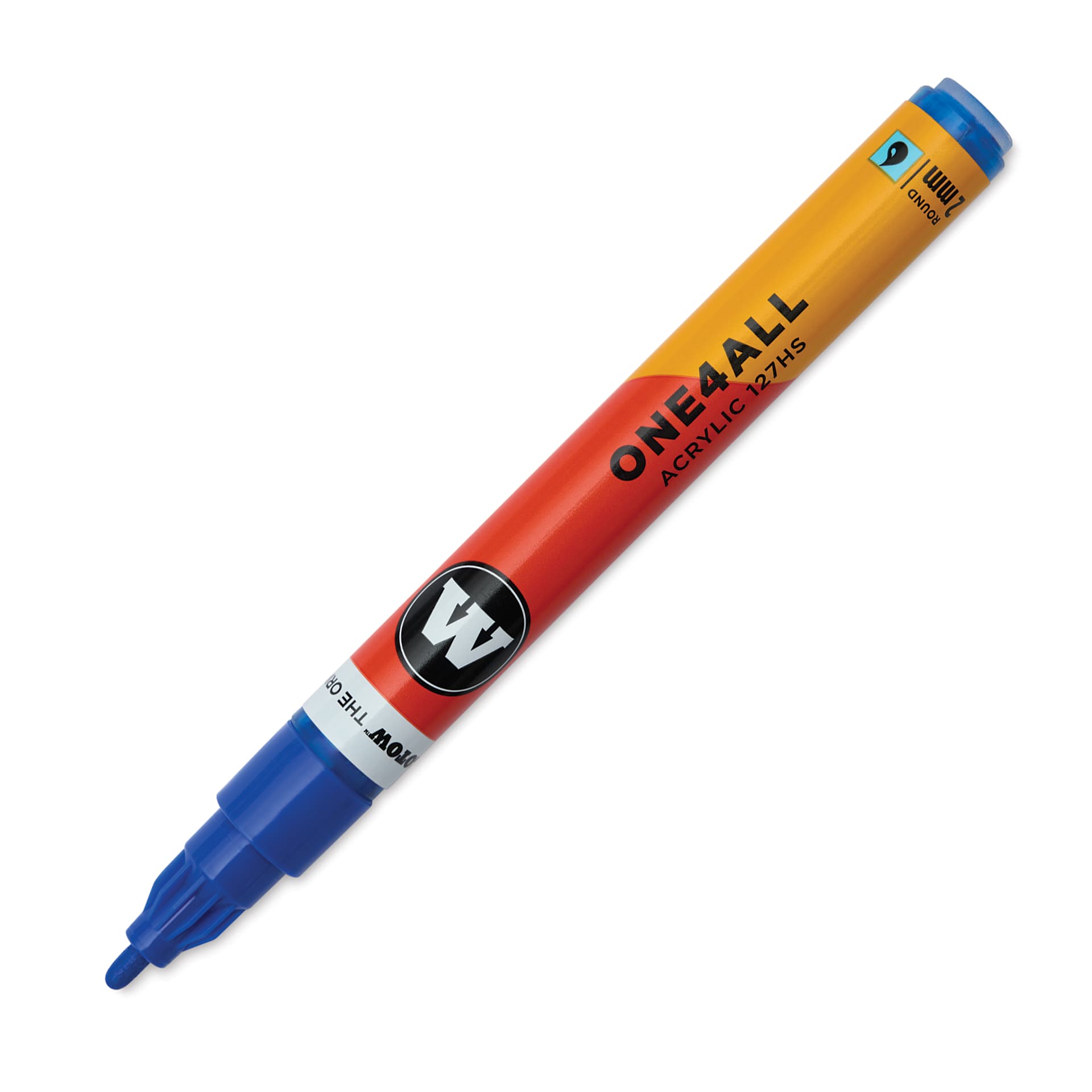 Molotow One4All Acrylic Marker - 2 mm Tip, Ultramarine, Bullet Tip, cap off