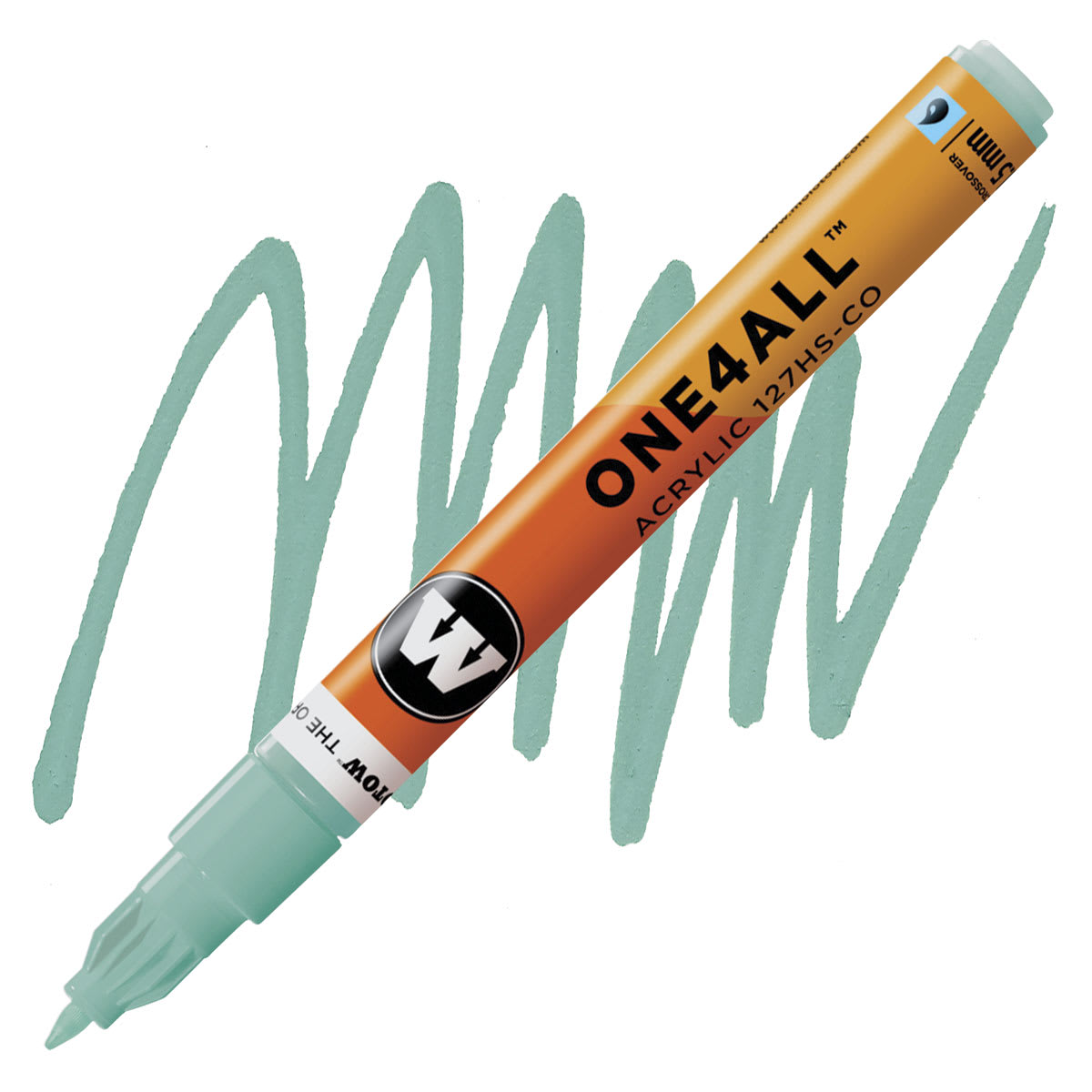 Molotow One4All Acrylic Marker - 1.5 mm Tip, Lagoon Blue Pastel marker and swatch