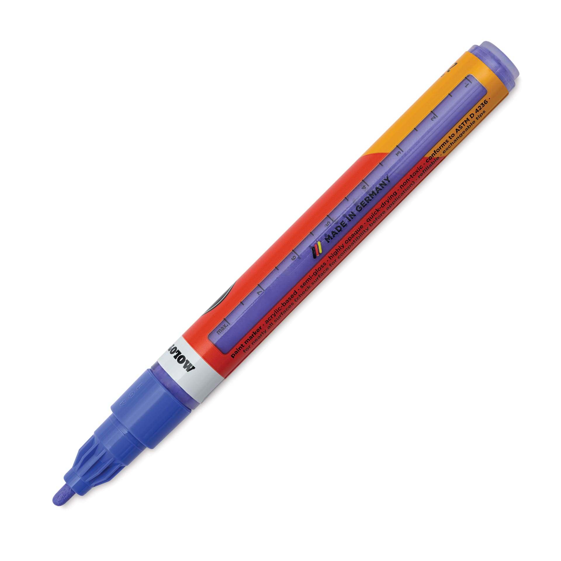 Molotow One4All Acrylic Marker - 2 mm Tip, Viola, Bullet Tip, marker barrel