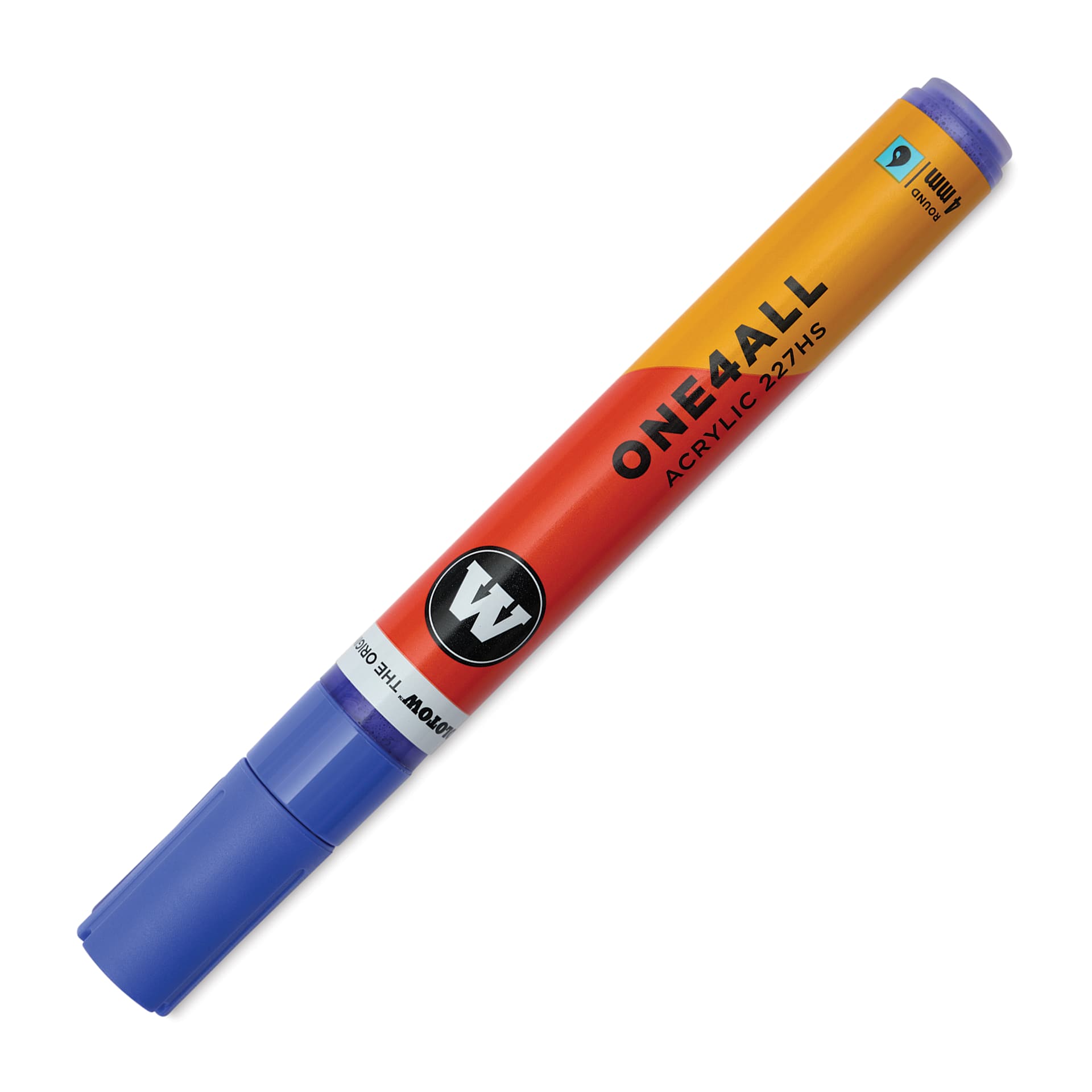 Molotow One4All Acrylic Marker - 4 mm Tip, Viola, Bullet Tip, cap on