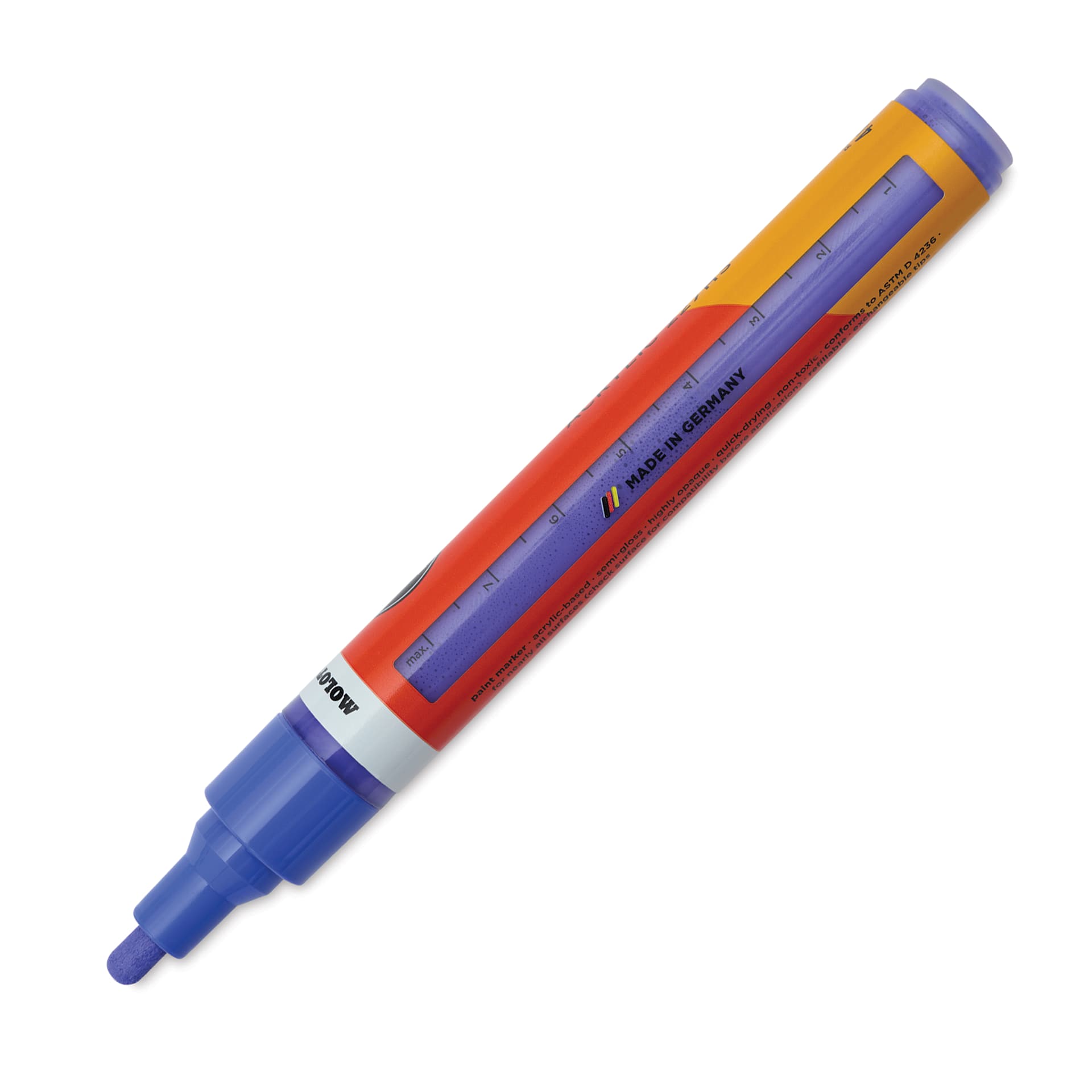 Molotow One4All Acrylic Marker - 4 mm Tip, Viola, Bullet Tip, marker barrel