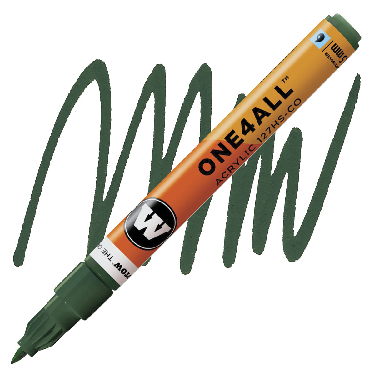 Molotow One4All Acrylic Marker - 1.5 mm Tip, Future Green marker and swatch