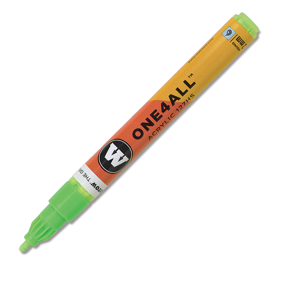 Molotow One4All Acrylic Marker - 2 mm Tip, Neon Green Fluorescent, Bullet Tip