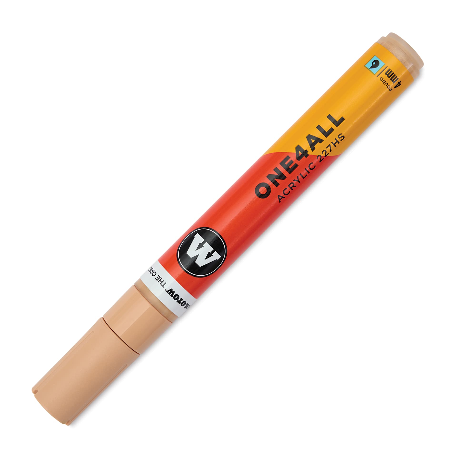 Molotow One4All Acrylic Marker - 4 mm Tip, Sand, Bullet Tip, cap on