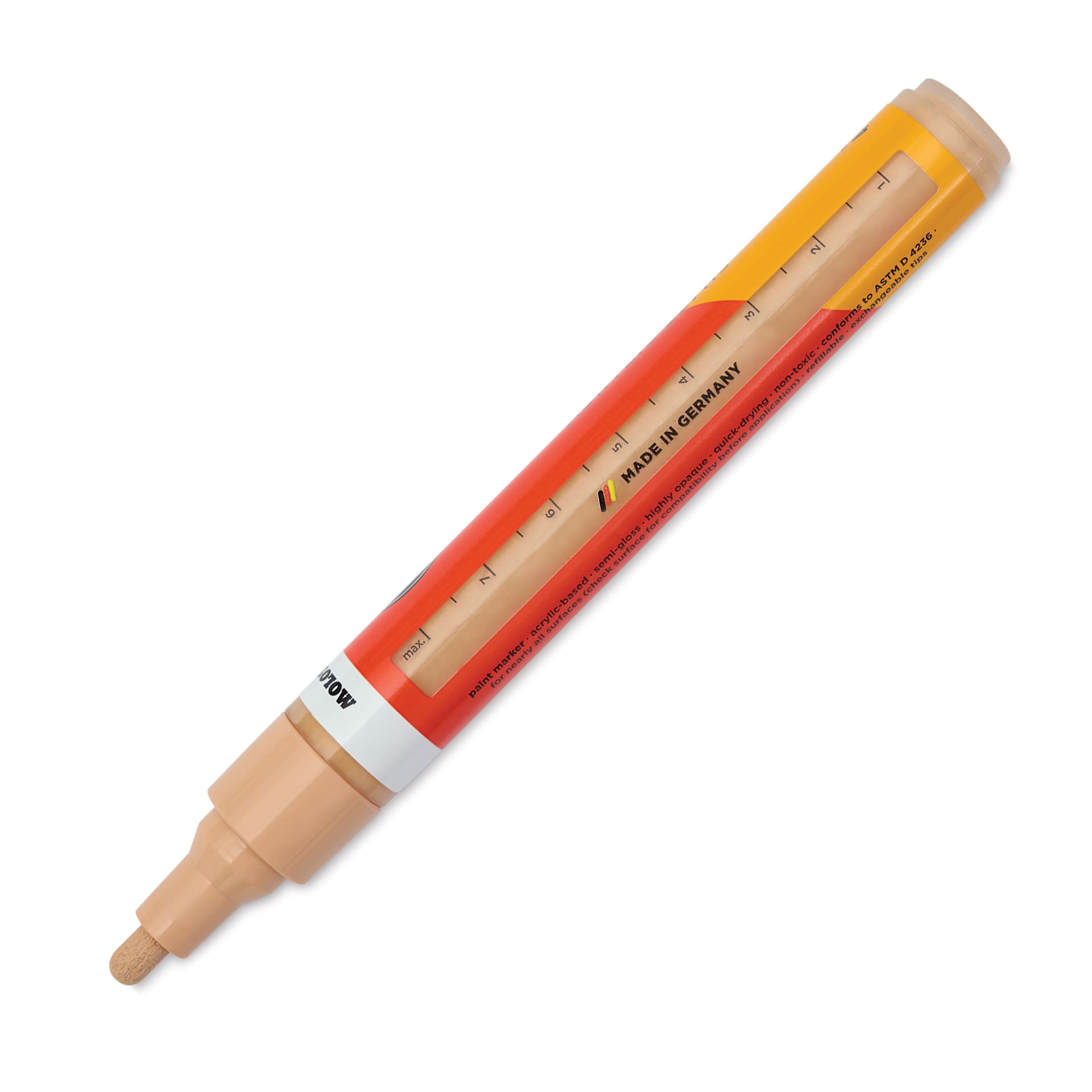 Molotow One4All Acrylic Marker - 4 mm Tip, Sand, Bullet Tip, marker barrel